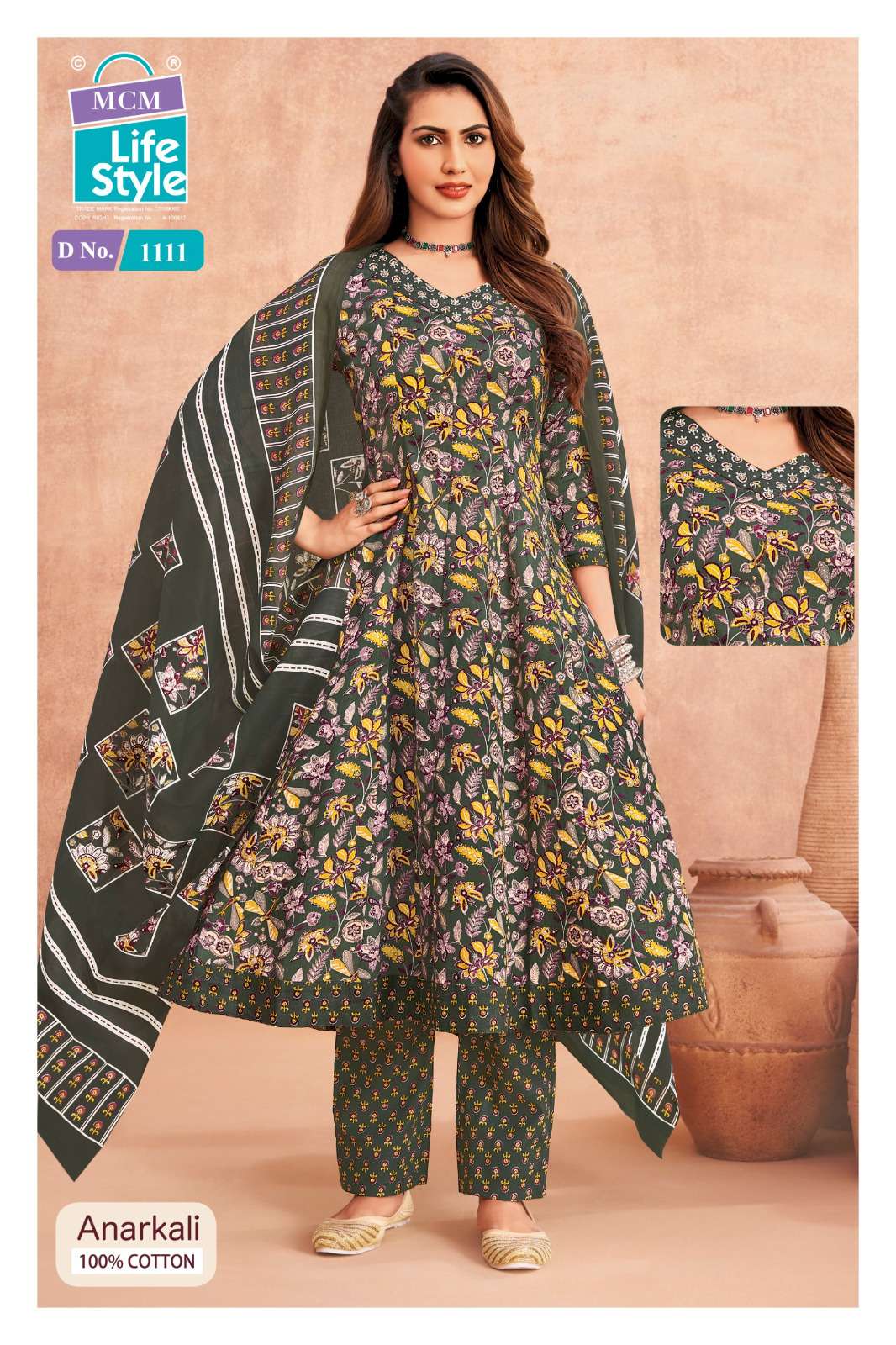 MCM LIFESTYLE ANARKALI VOL 11 COTTON PRINT FANCY LADIES READY MADE SUIT