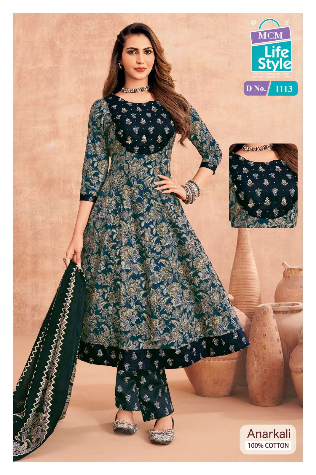 MCM LIFESTYLE ANARKALI VOL 11 COTTON PRINT FANCY LADIES READY MADE SUIT