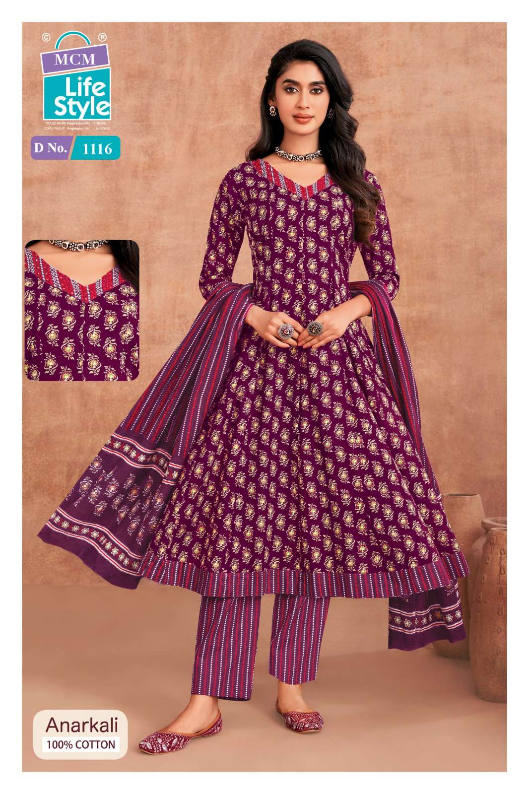 MCM LIFESTYLE ANARKALI VOL 11 COTTON PRINT FANCY LADIES READY MADE SUIT