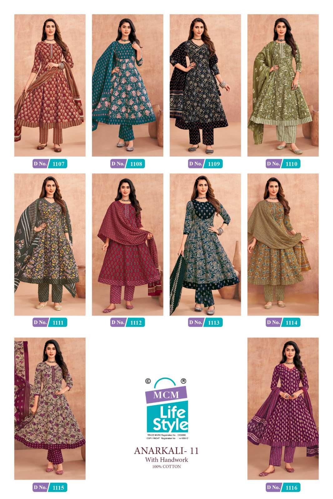 MCM LIFESTYLE ANARKALI VOL 11 COTTON PRINT FANCY LADIES READY MADE SUIT