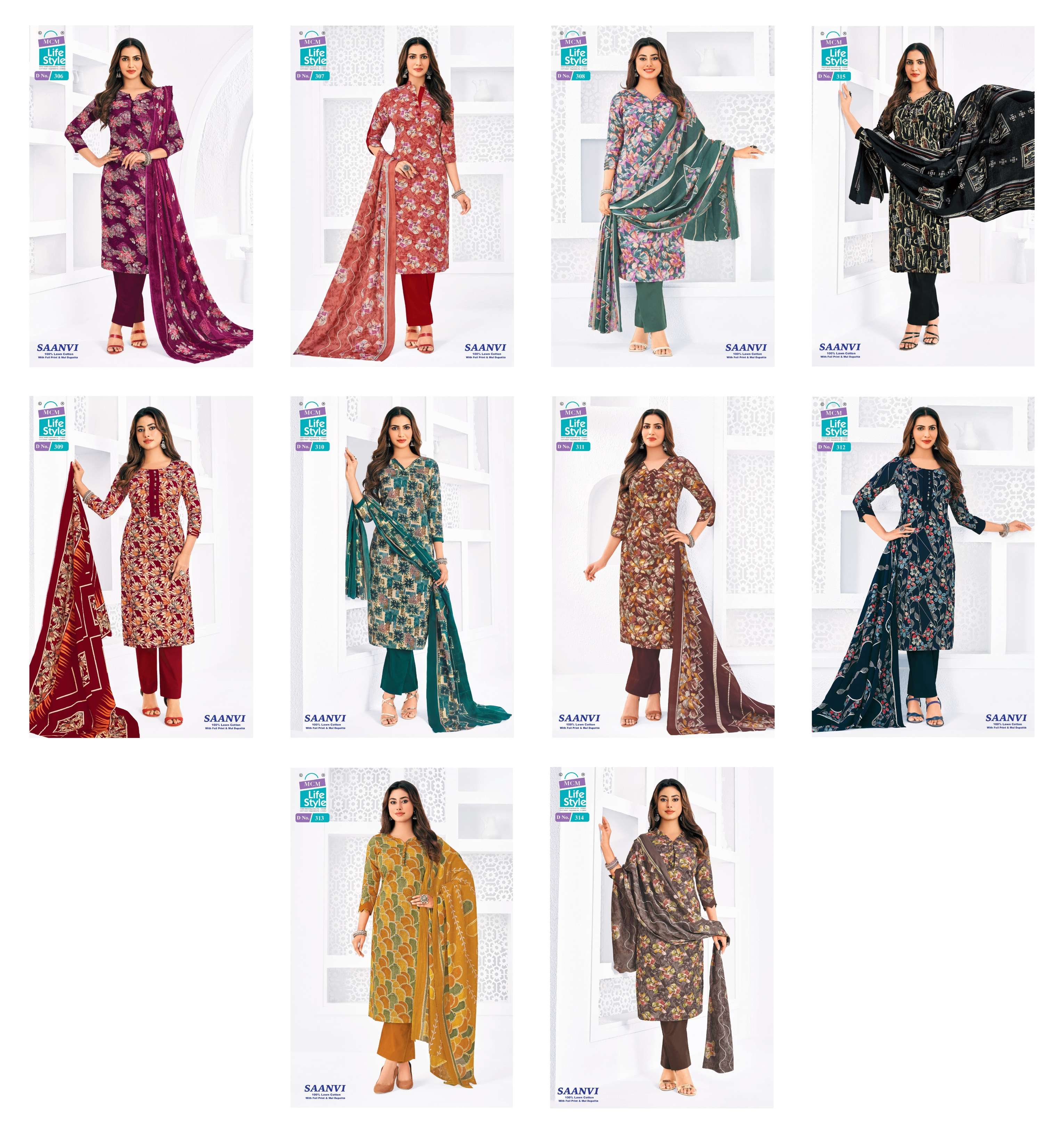 MCM LIFESTYLE SAANVI VOL 3 LAWN COTTON DIGITAL PRINT SALWAR SUIT