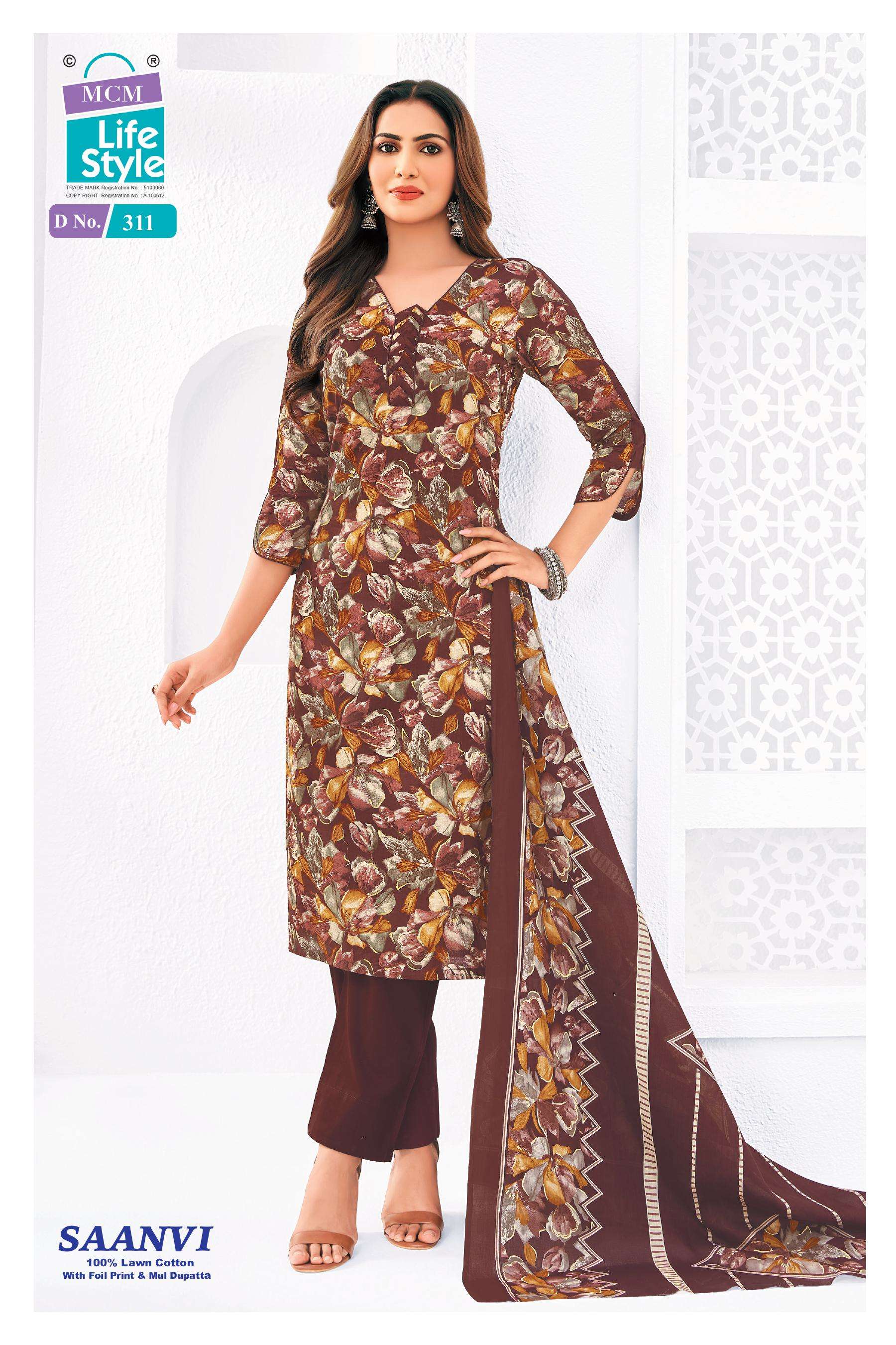 MCM LIFESTYLE SAANVI VOL 3 LAWN COTTON DIGITAL PRINT SALWAR SUIT