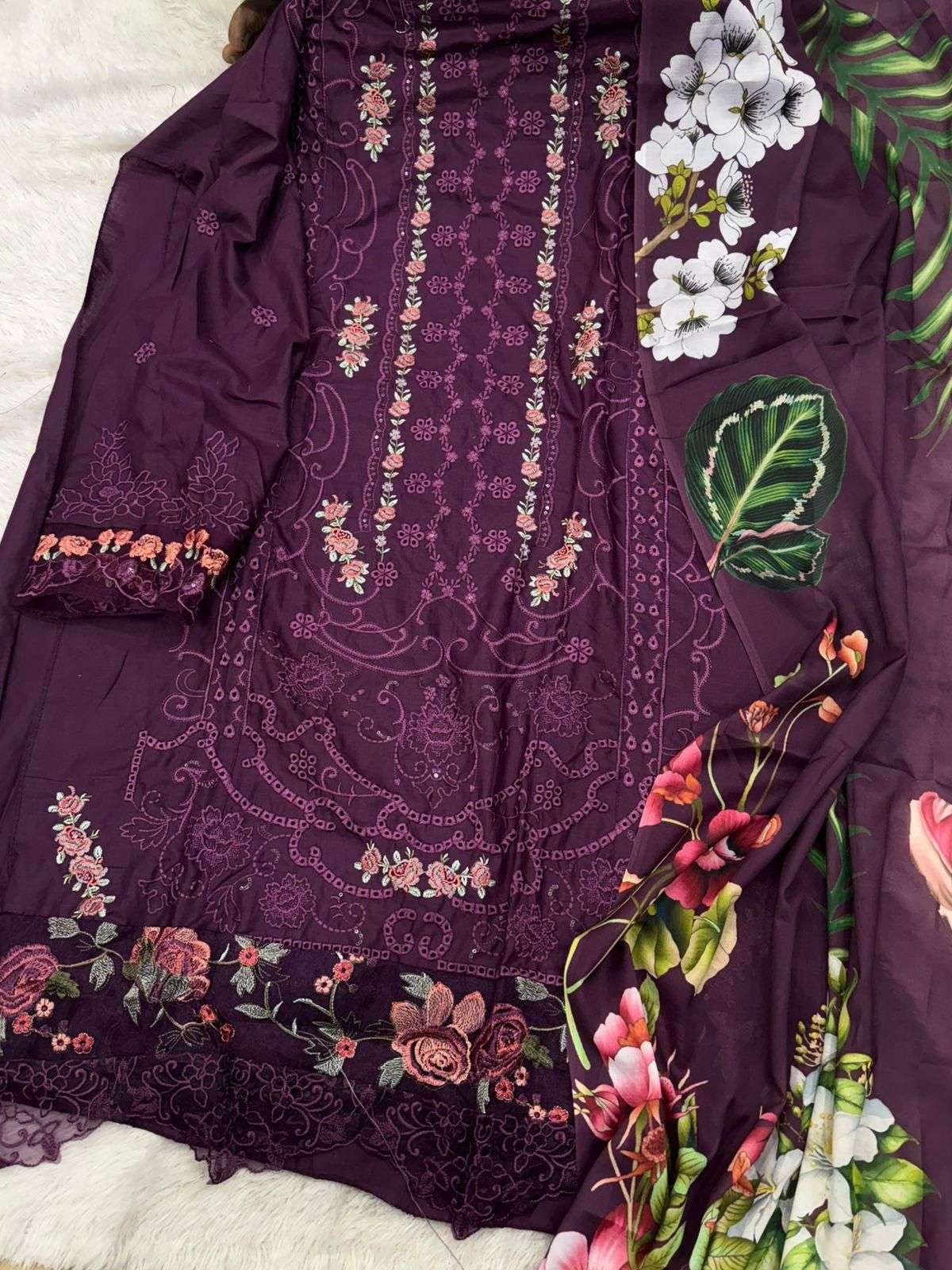 MEHBOOB TEX D NO 1716 COTTON HEAVY EMBROIDERY DESIGNER WORK PAKISTANI SUIT