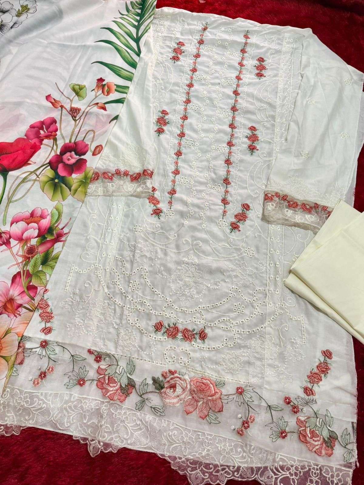MEHBOOB TEX D NO 1716 COTTON HEAVY EMBROIDERY DESIGNER WORK PAKISTANI SUIT