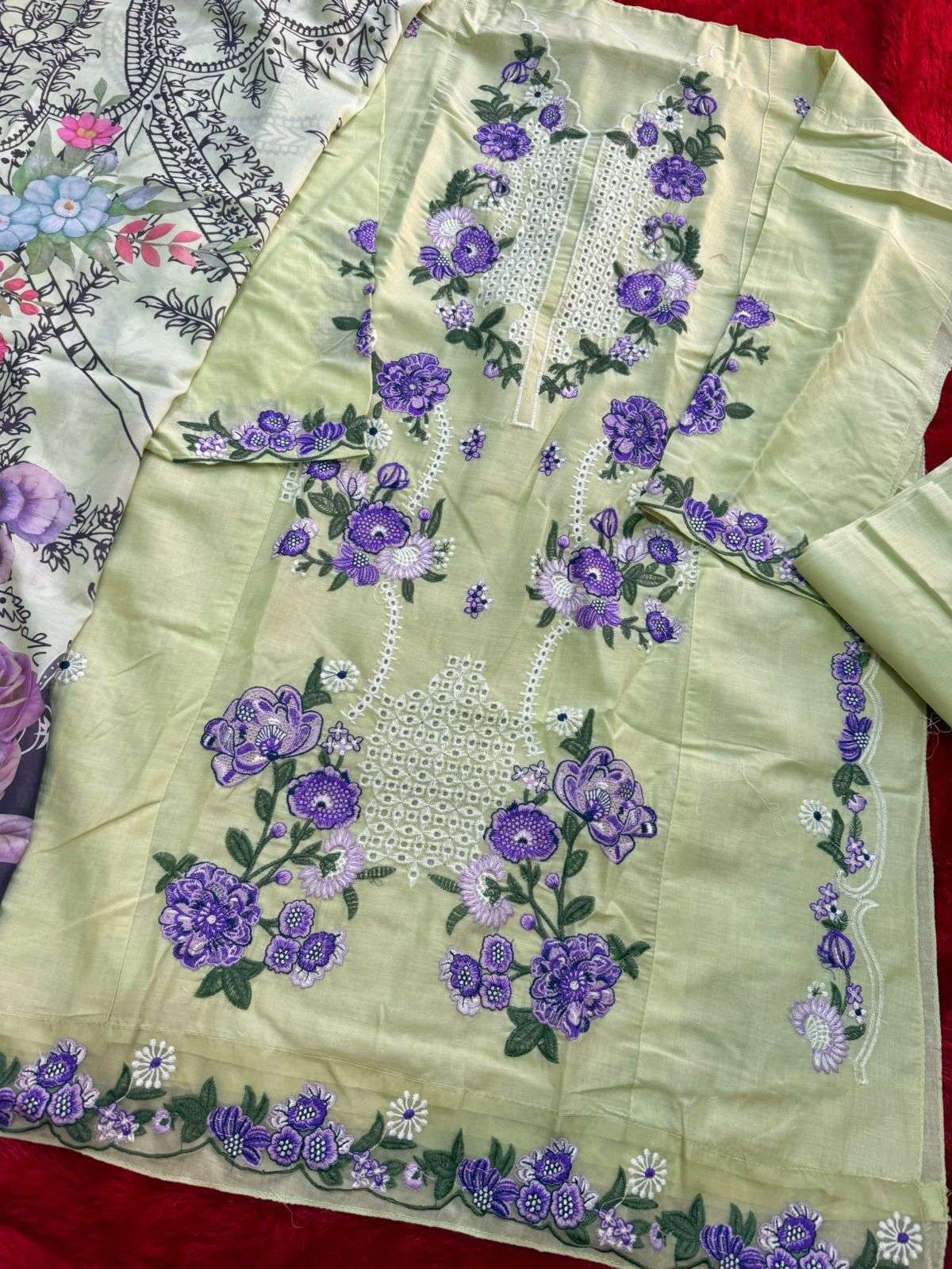 MEHBOOB  TEX D NO 1975 COTTON HEAVY EMBROIDERY WORK SALWAR KAMEEZ 