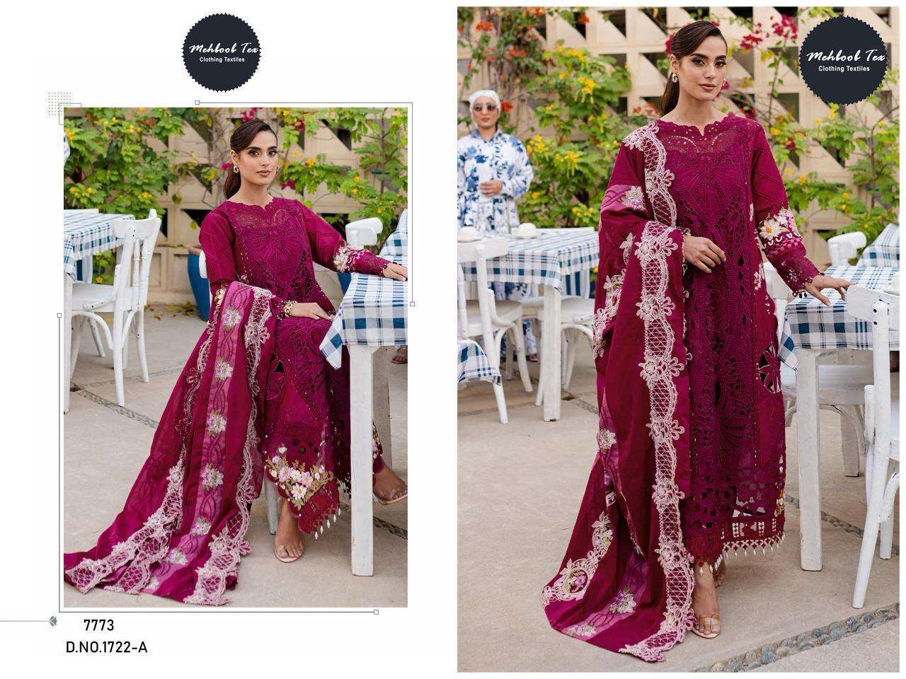 MEHBOOB TEX DESIGN NO - 1722 ABC PURE COTTON HEAVY SELF EMBROIDERED PAKISTANI SUIT