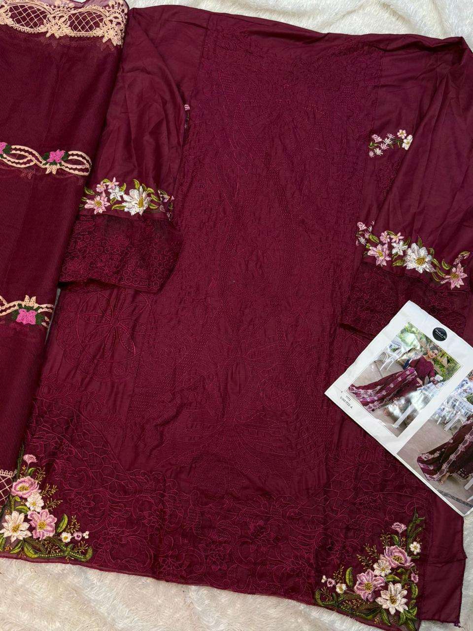 MEHBOOB TEX DESIGN NO - 1722 ABC PURE COTTON HEAVY SELF EMBROIDERED PAKISTANI SUIT