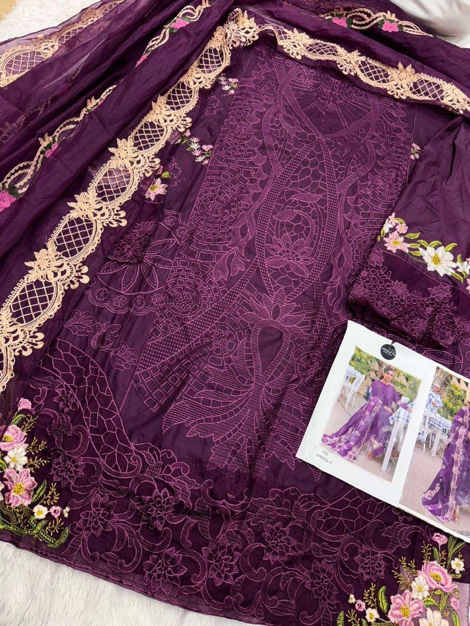 MEHBOOB TEX DESIGN NO - 1722 ABC PURE COTTON HEAVY SELF EMBROIDERED PAKISTANI SUIT
