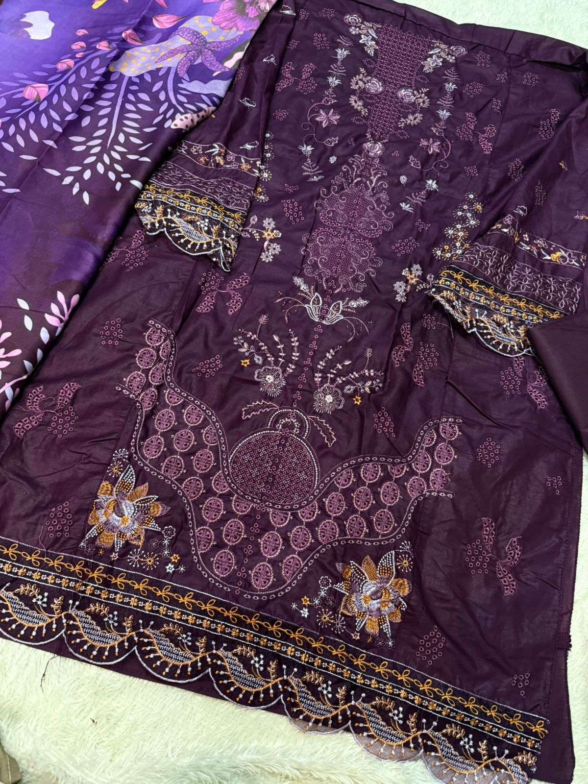 MEHBOOB  TEX OMBRE LAWN COLLECTION VOL 7 COTTON HEAVY EMBROIDERY DESIGNER SUIT