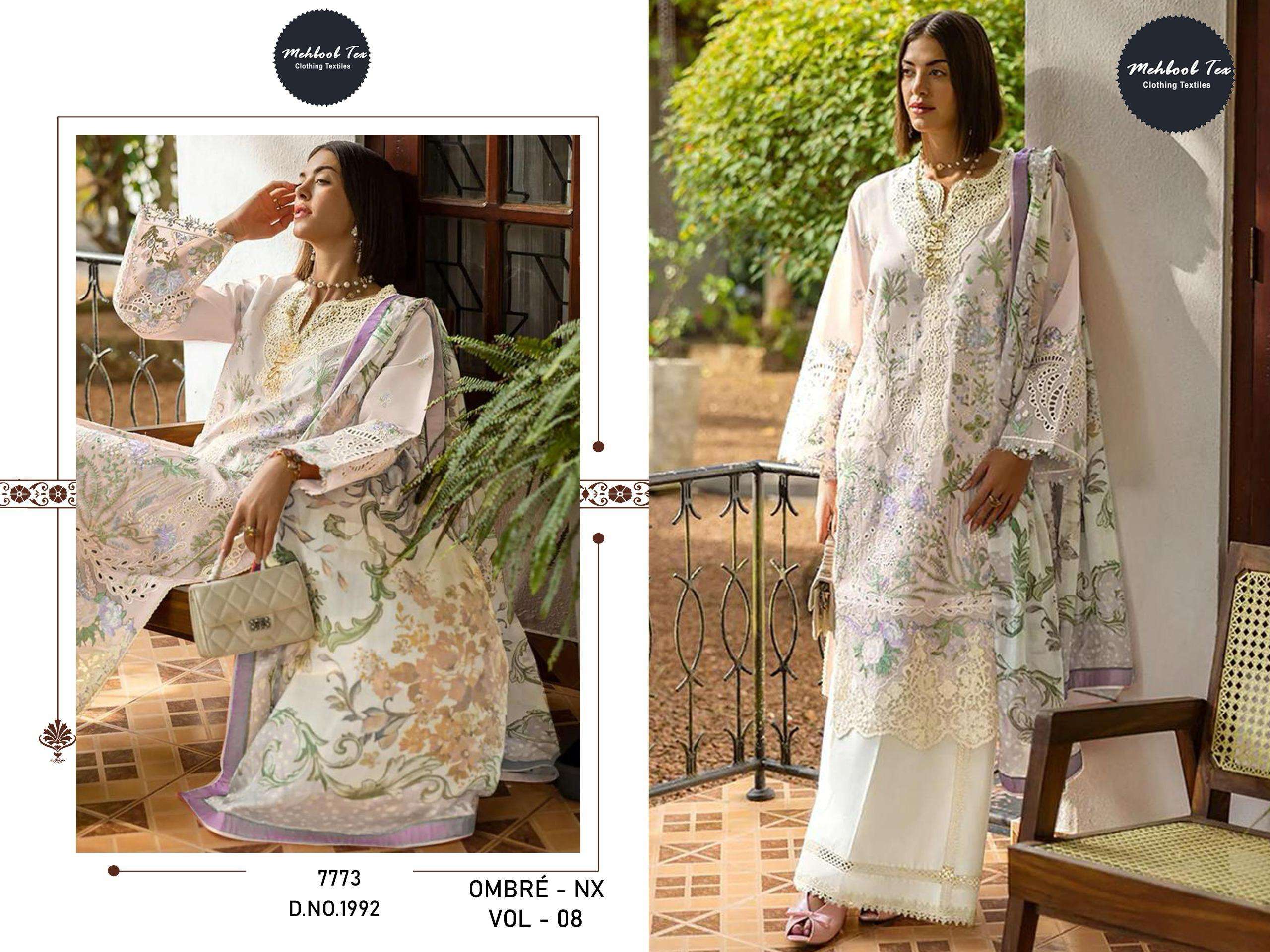 MEHBOOB  TEX OMBRE NX VOL 8 COTTON HEAVY EMBROIDERY WORK SUIT