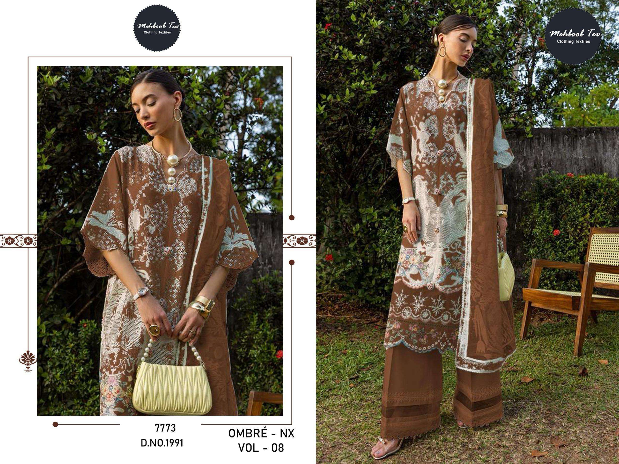 MEHBOOB  TEX OMBRE NX VOL 8 COTTON HEAVY EMBROIDERY WORK SUIT
