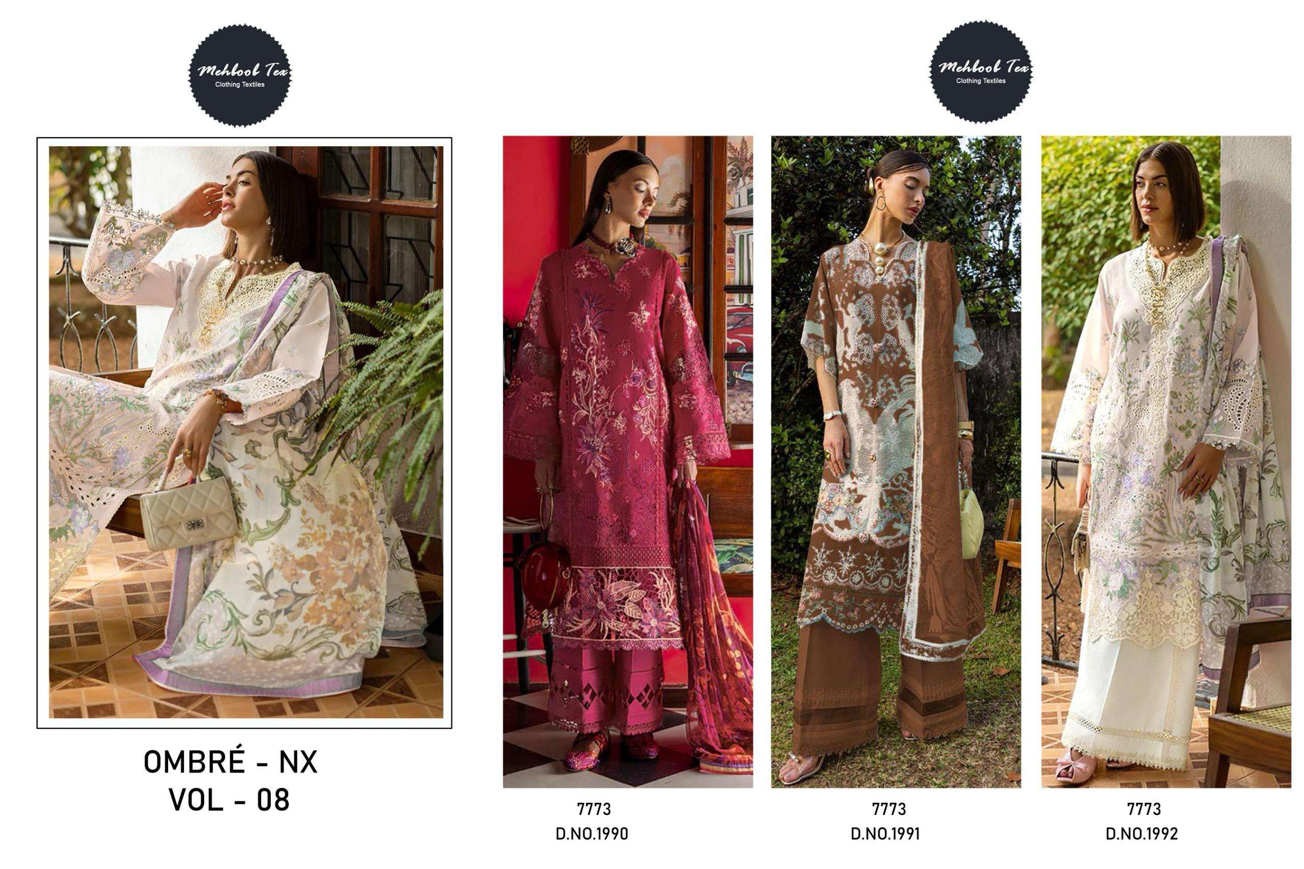 MEHBOOB  TEX OMBRE NX VOL 8 COTTON HEAVY EMBROIDERY WORK SUIT