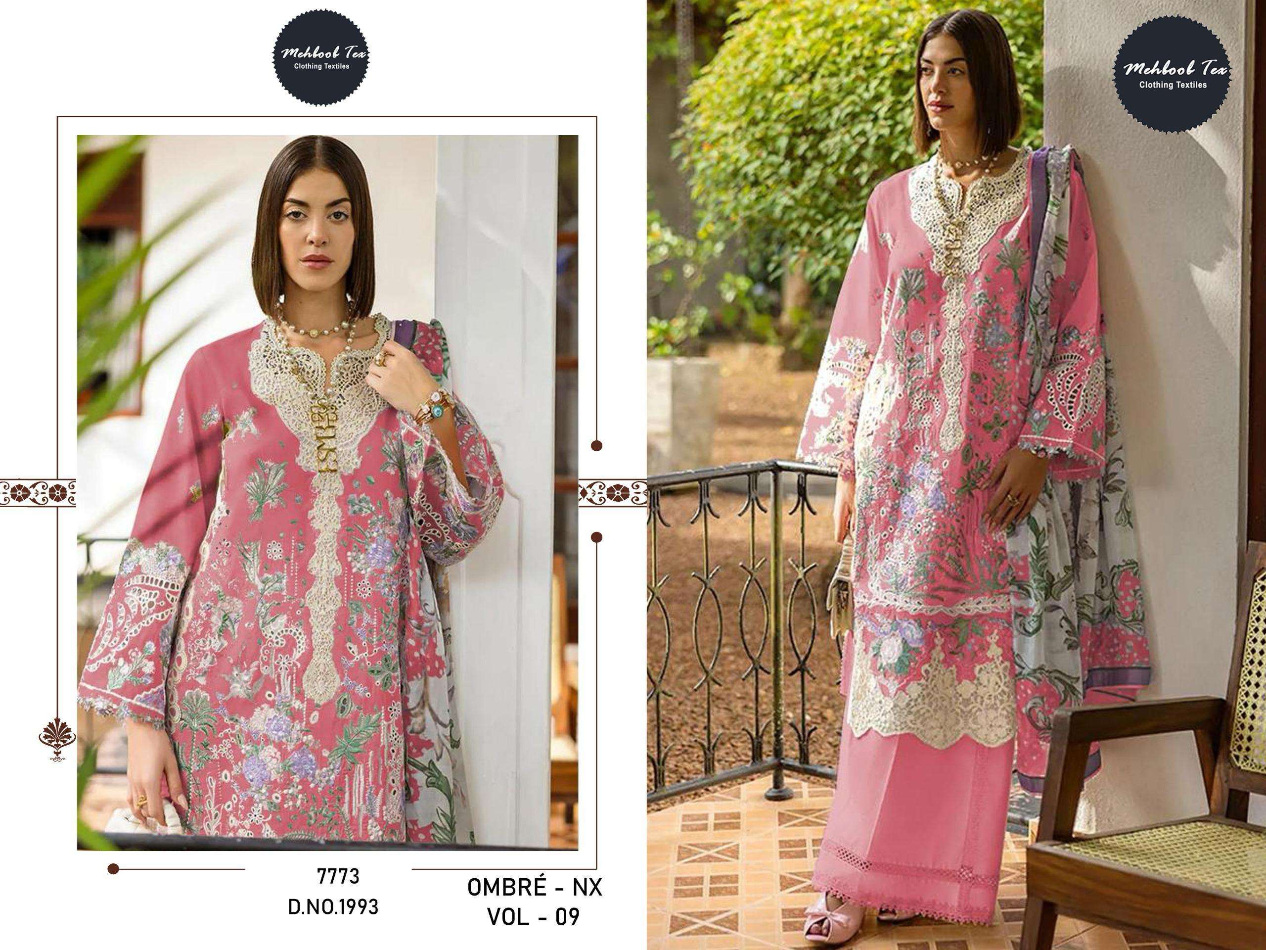 MEHBOOB  TEX OMBRE NX VOL 9 COTTON HEAVY EMBROIDERY WORK SUIT