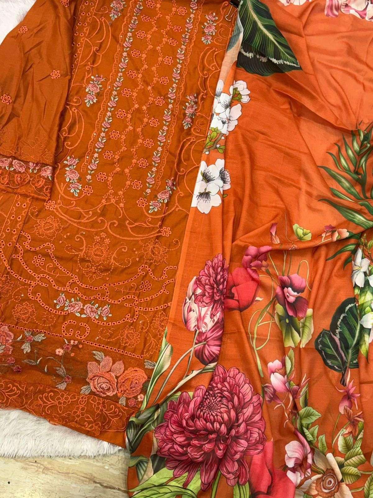 MEHBOOB  TEX OMBRE PREMIUM VOL 3 COTTON EMBROIDERY DESIGNER WORK SUIT