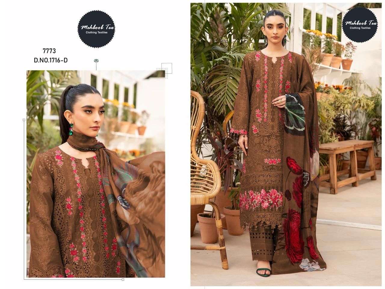 MEHBOOB  TEX OMBRE PREMIUM VOL 3 COTTON EMBROIDERY DESIGNER WORK SUIT