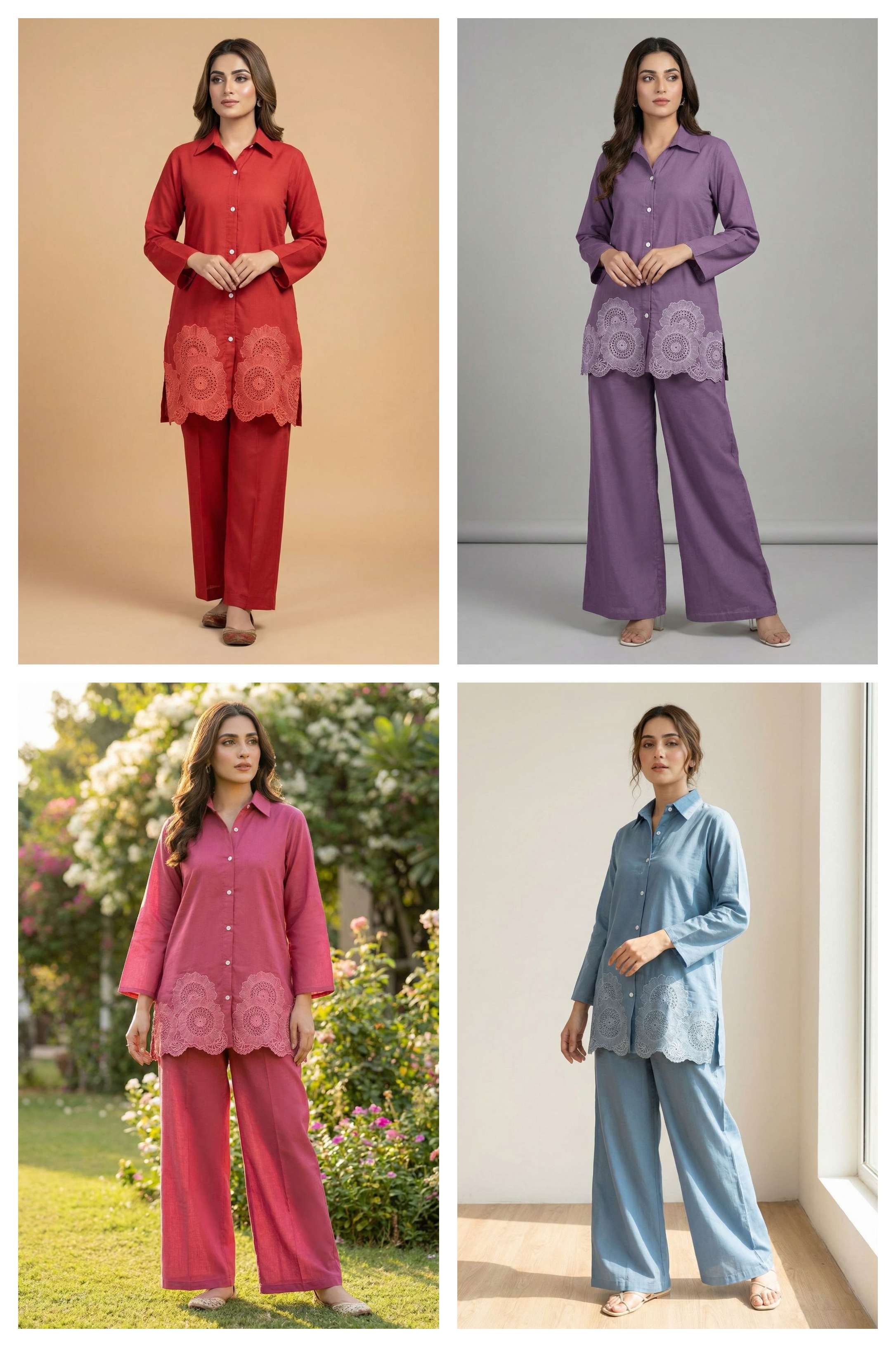 MF CO-ORD SET COLLECTION SILK FANCY PREETY LOOKS TOP WITH BOTTOM PAIR