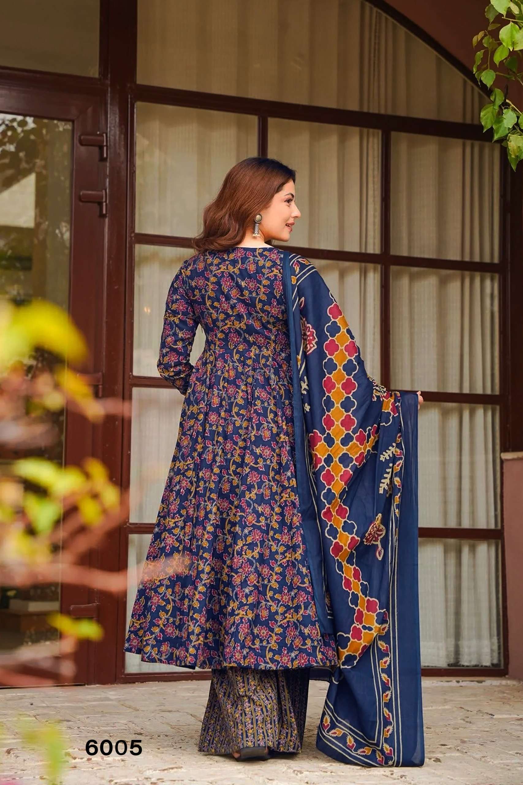 MF VYOMA VOL 6 MUSLIN DIGITAL PRINTED FANCY LONG GOWN KURTI WITH BOTTOM AND DUPATTA