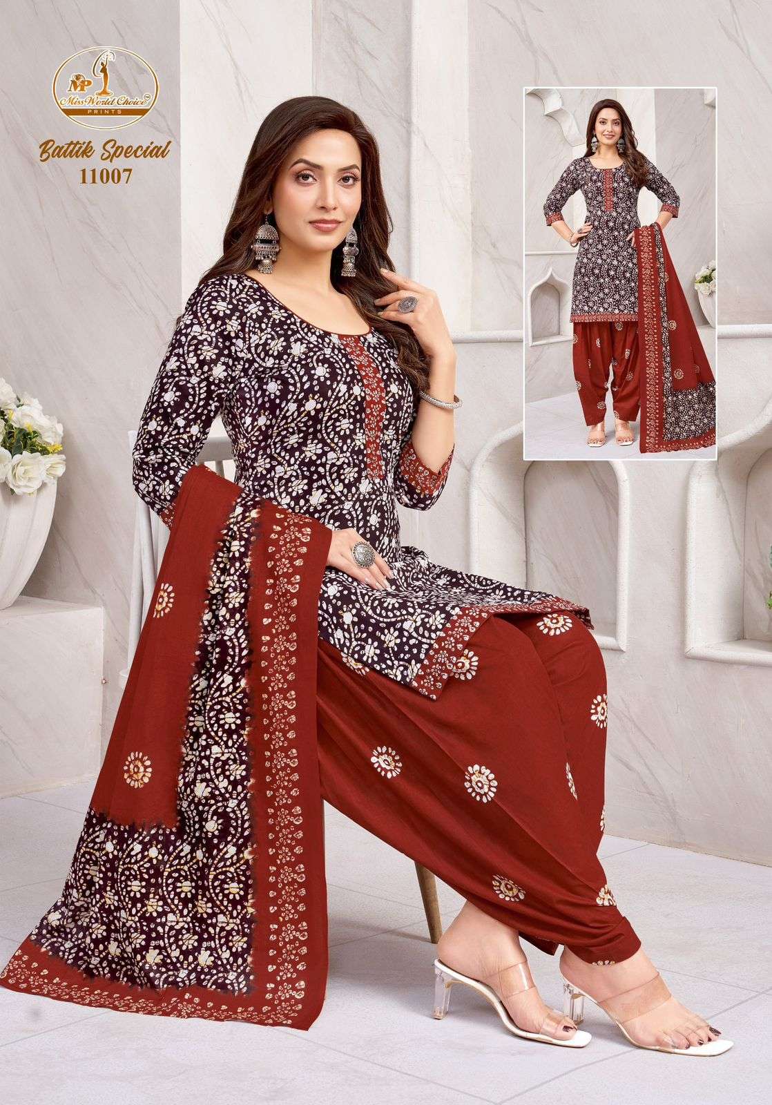 MISS WORLD CHOICE BATIK SPECIAL VOL 11 COTTON PRINTED PATIYALA SALWAR SUIT