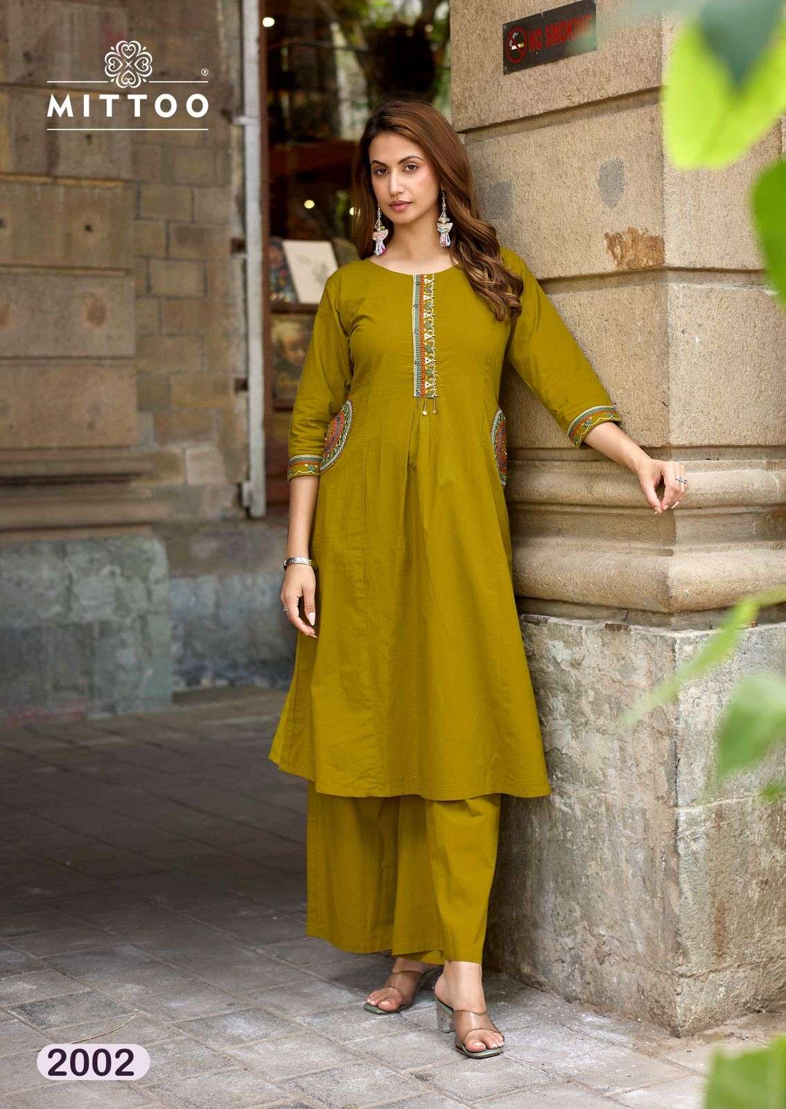 MITTOO VANYAA COTTON FANCY WORK LADIES KURTI BOTTOM PAIR 