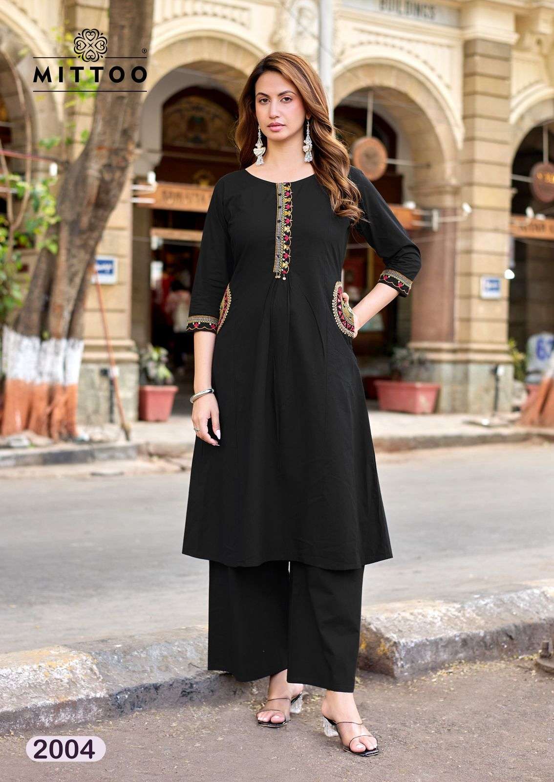 MITTOO VANYAA COTTON FANCY WORK LADIES KURTI BOTTOM PAIR 