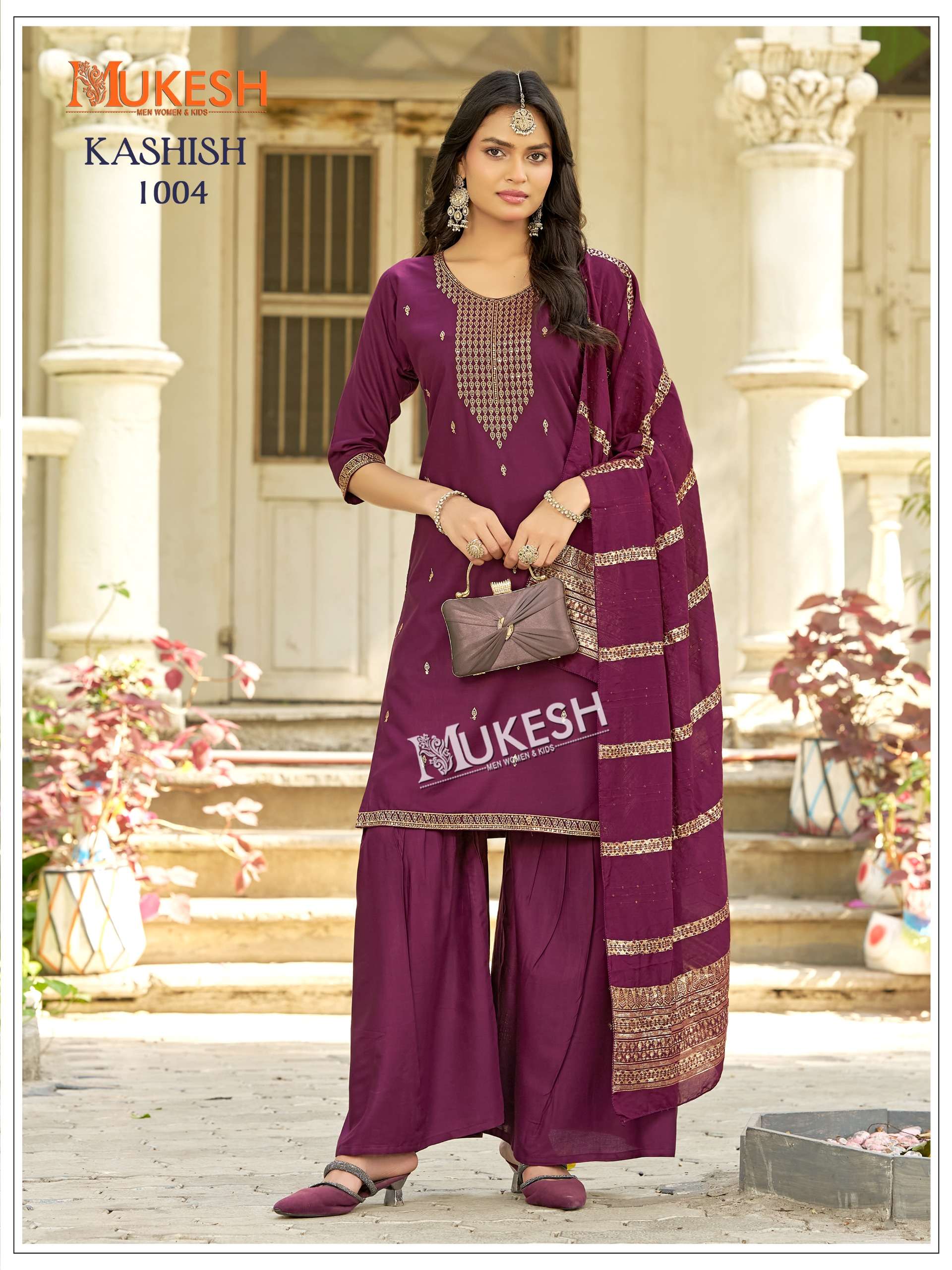 MUKESH KASHISH RAYON HEAVY SEQUENCE EMBROIDERY DESIGNER WORK LADIES 3PCS SET COLLECTION 