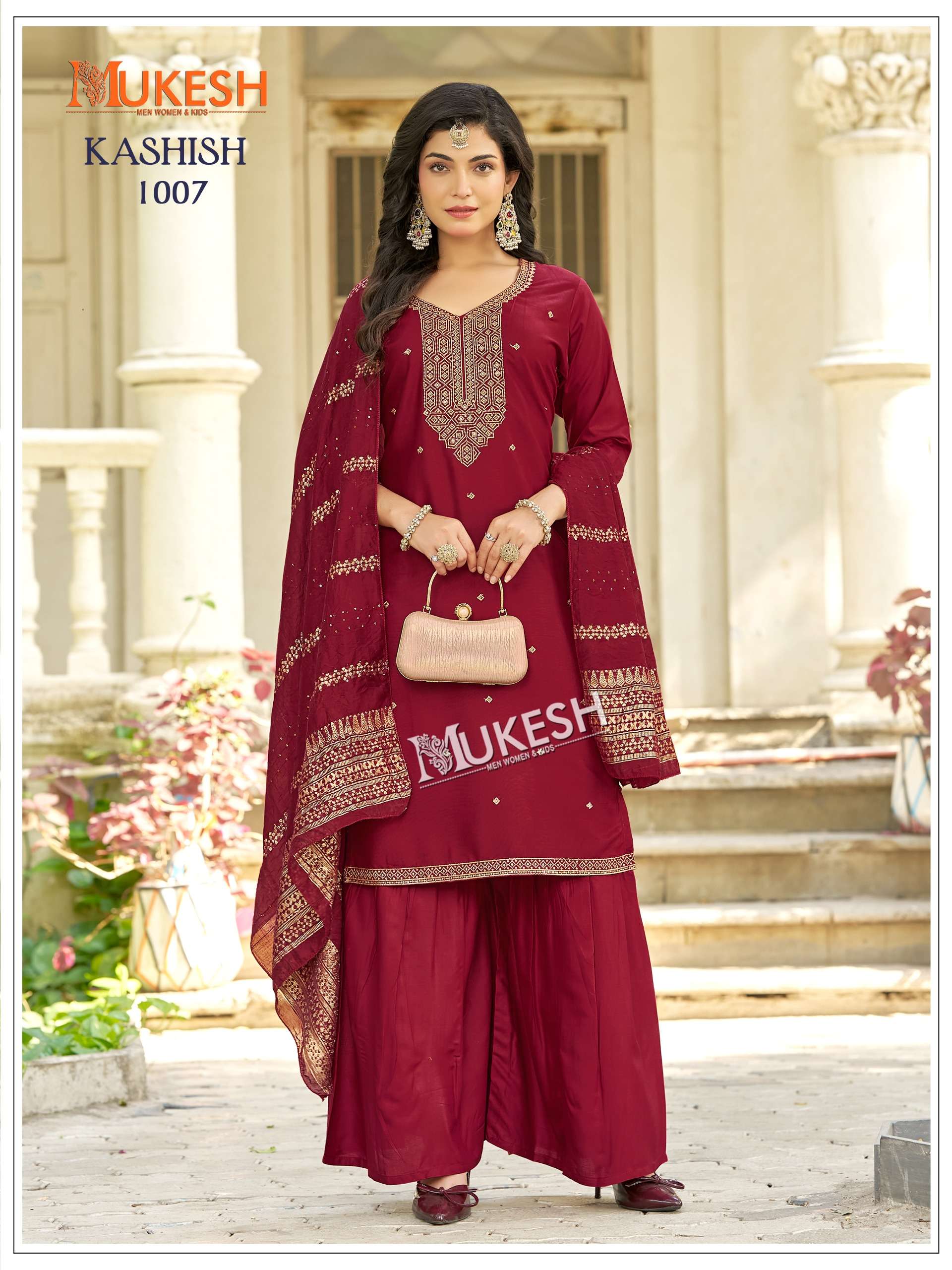 MUKESH KASHISH RAYON HEAVY SEQUENCE EMBROIDERY DESIGNER WORK LADIES 3PCS SET COLLECTION 