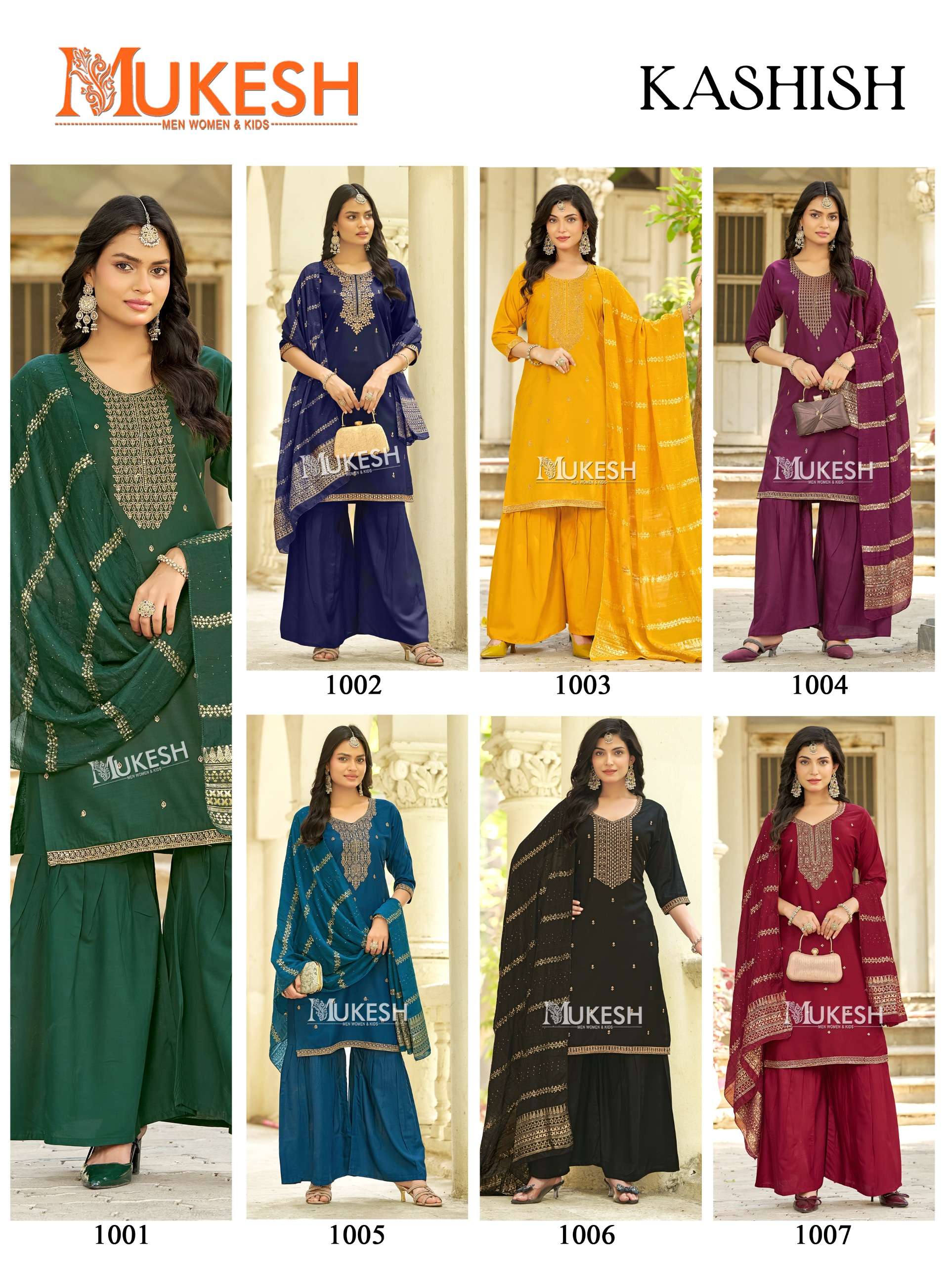 MUKESH KASHISH RAYON HEAVY SEQUENCE EMBROIDERY DESIGNER WORK LADIES 3PCS SET COLLECTION 
