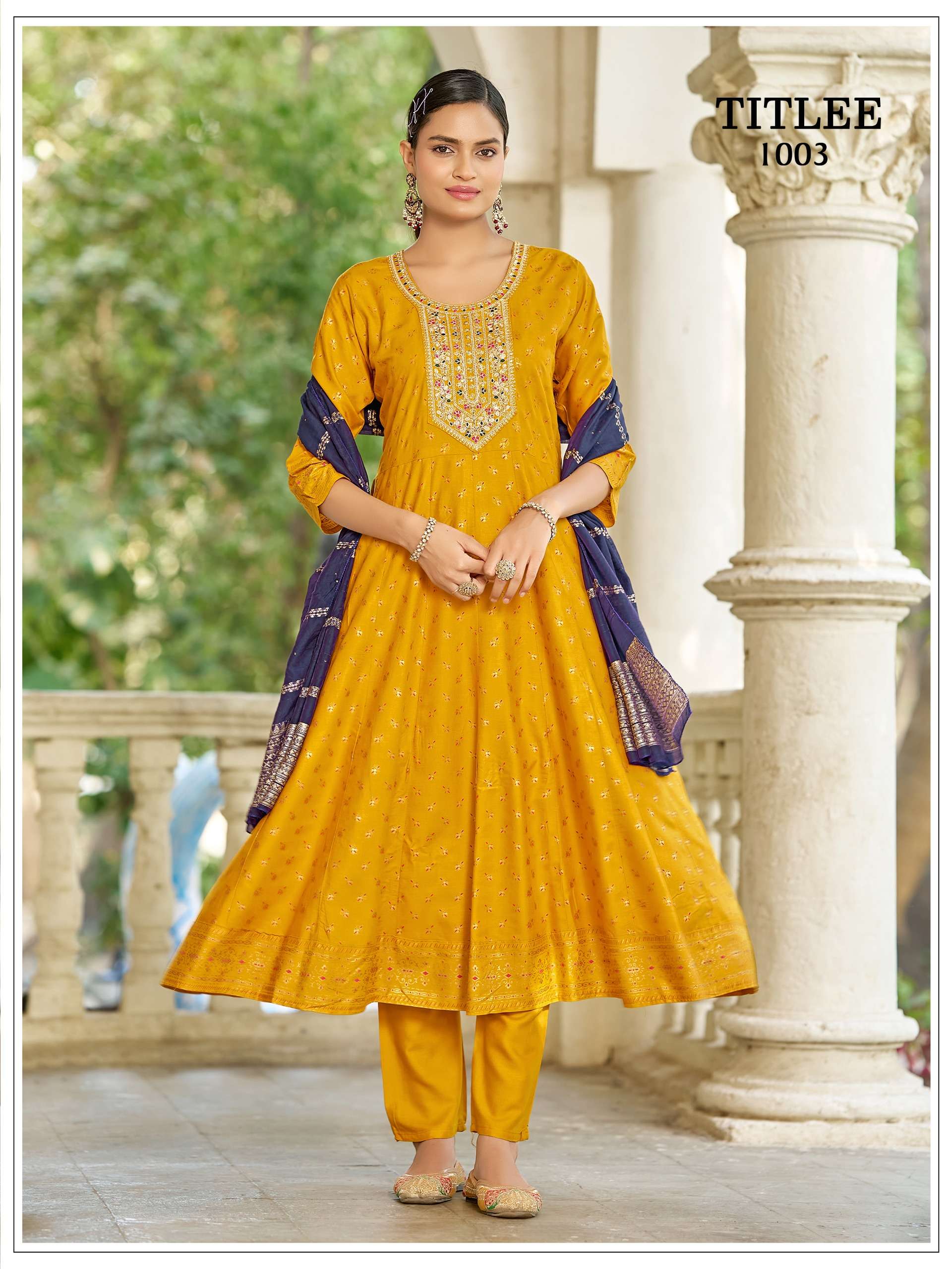 MUKESH TITLEE RAYON WITH HEAVY SEQUENCE EMBROIDERY DESIGNER WORK LADIES 3PCS SET COLLECTION 