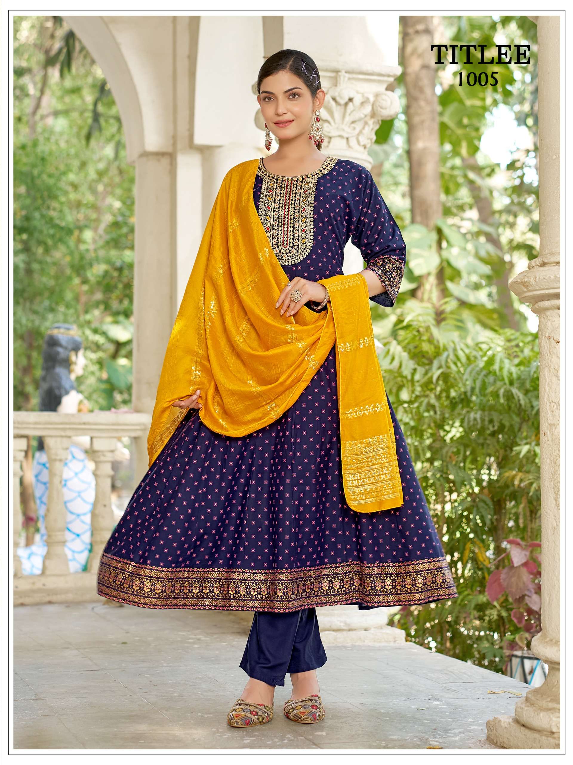 MUKESH TITLEE RAYON WITH HEAVY SEQUENCE EMBROIDERY DESIGNER WORK LADIES 3PCS SET COLLECTION 