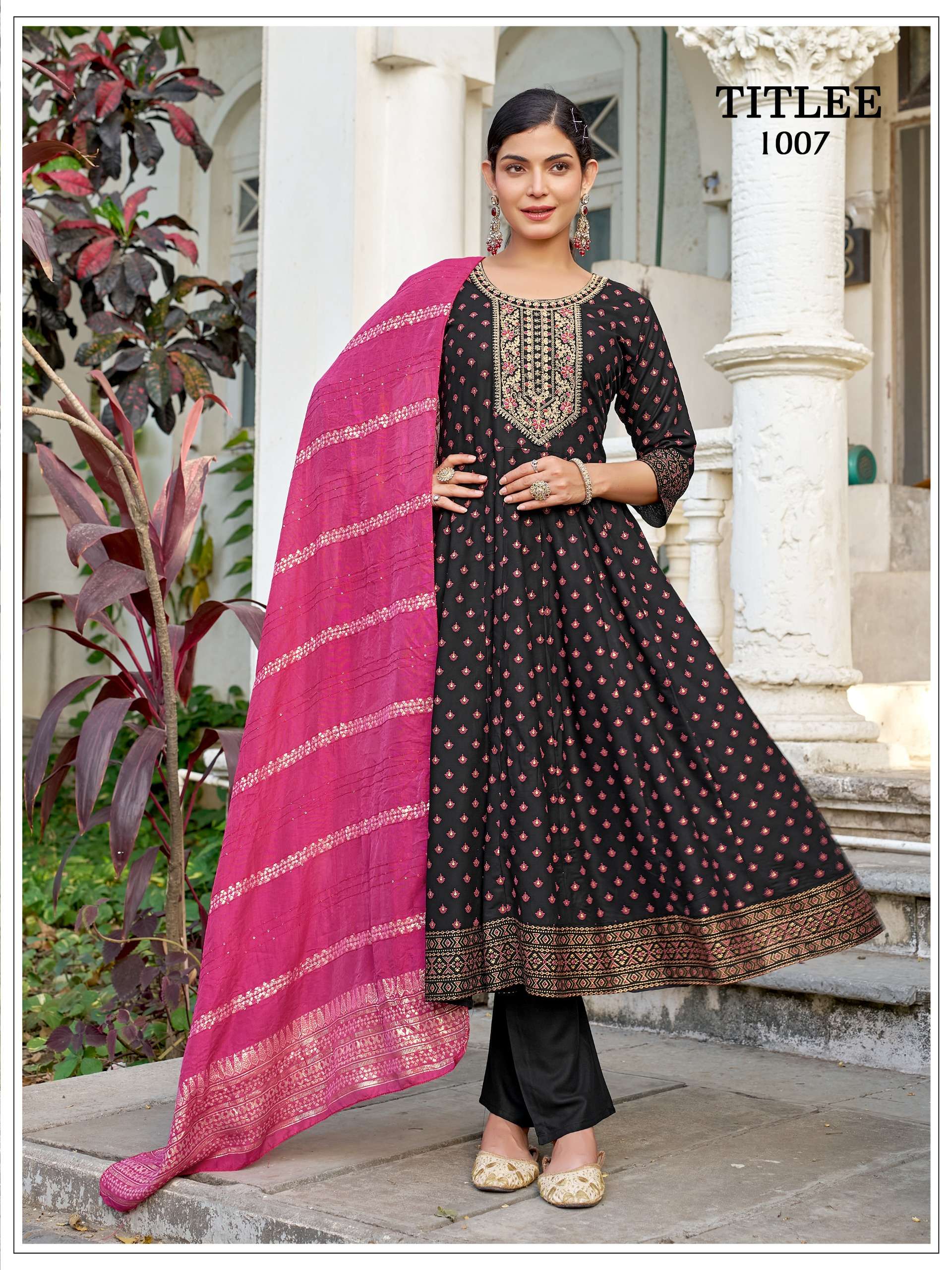 MUKESH TITLEE RAYON WITH HEAVY SEQUENCE EMBROIDERY DESIGNER WORK LADIES 3PCS SET COLLECTION 