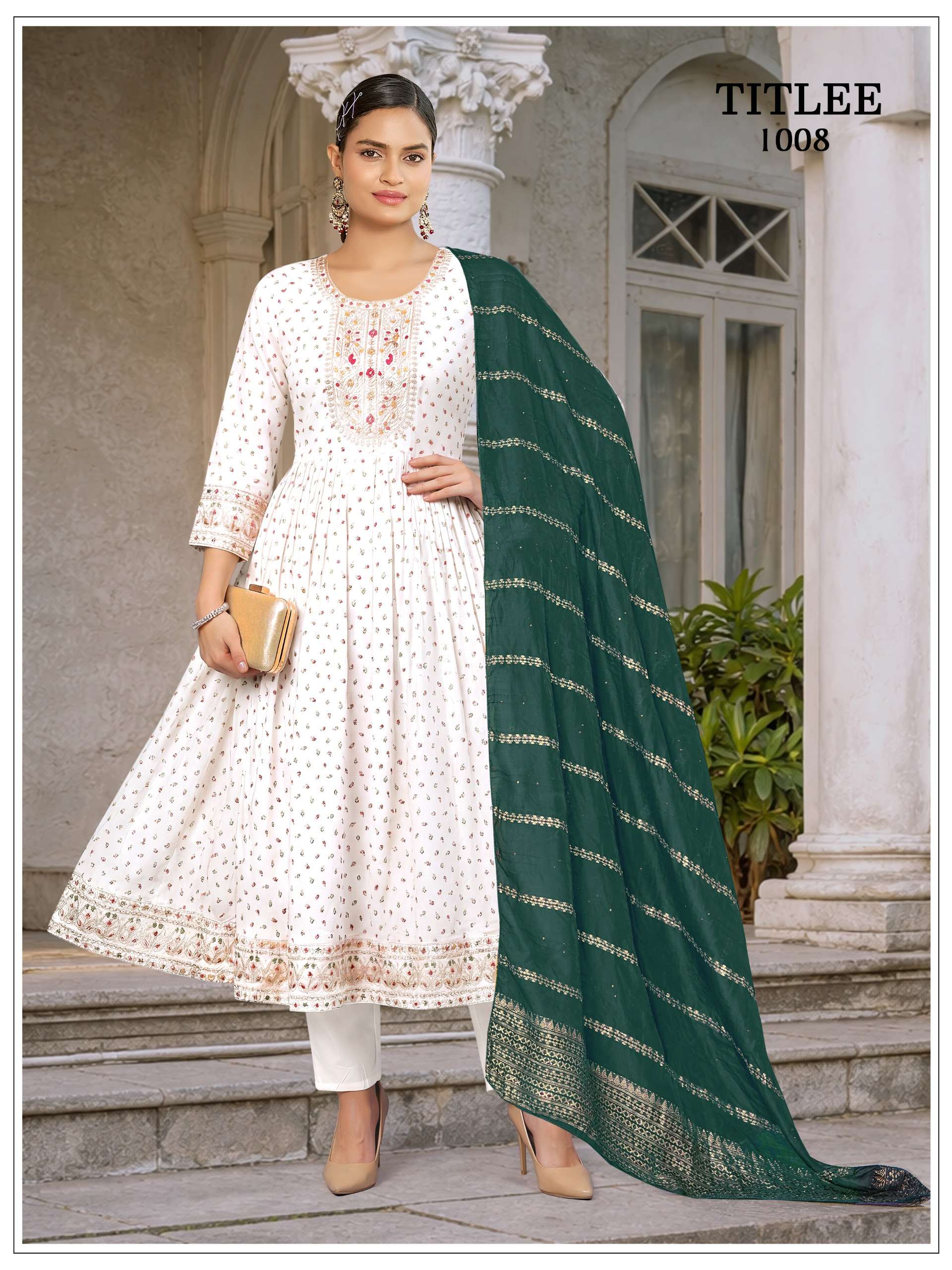 MUKESH TITLEE RAYON WITH HEAVY SEQUENCE EMBROIDERY DESIGNER WORK LADIES 3PCS SET COLLECTION 