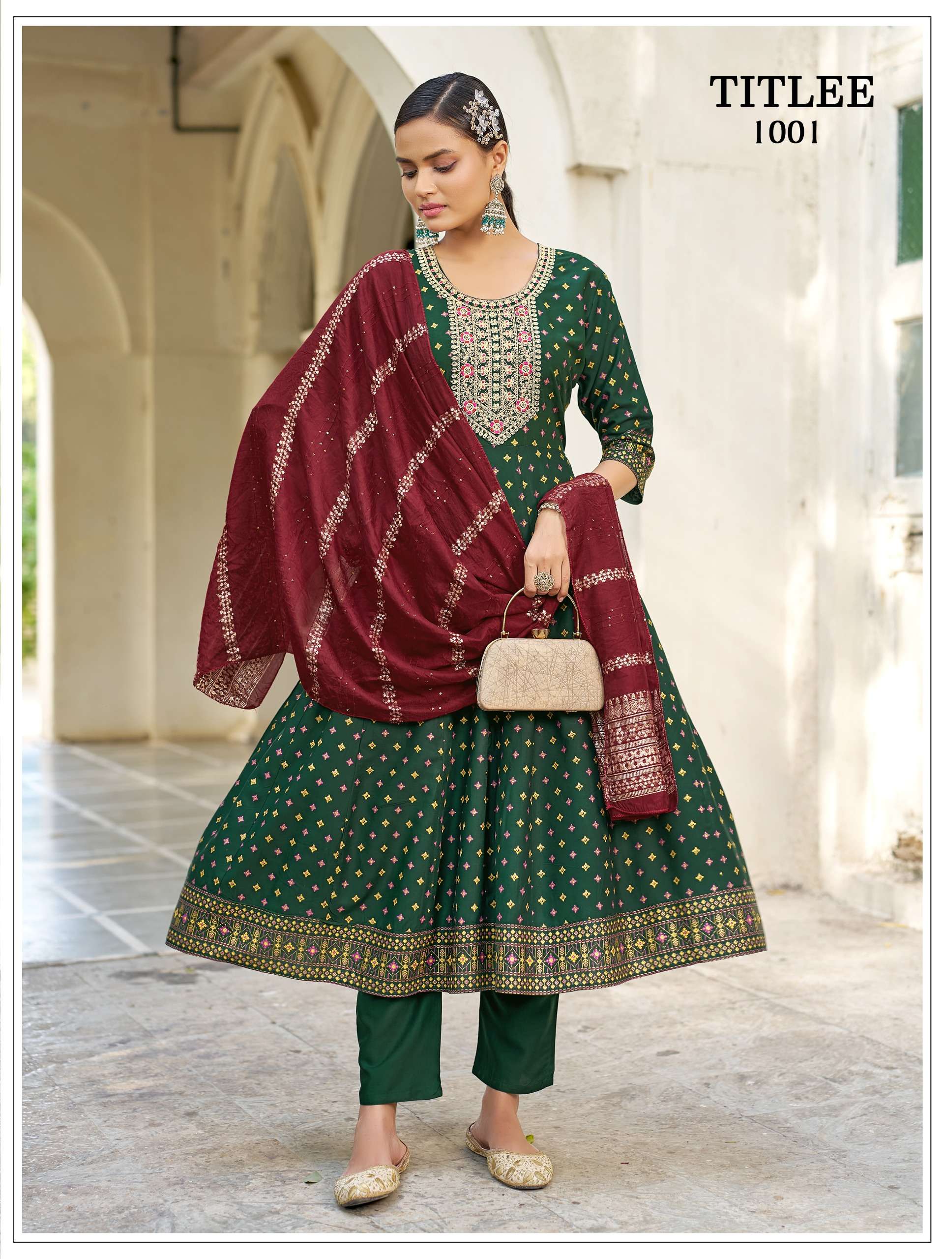 MUKESH TITLEE RAYON WITH HEAVY SEQUENCE EMBROIDERY DESIGNER WORK LADIES 3PCS SET COLLECTION 