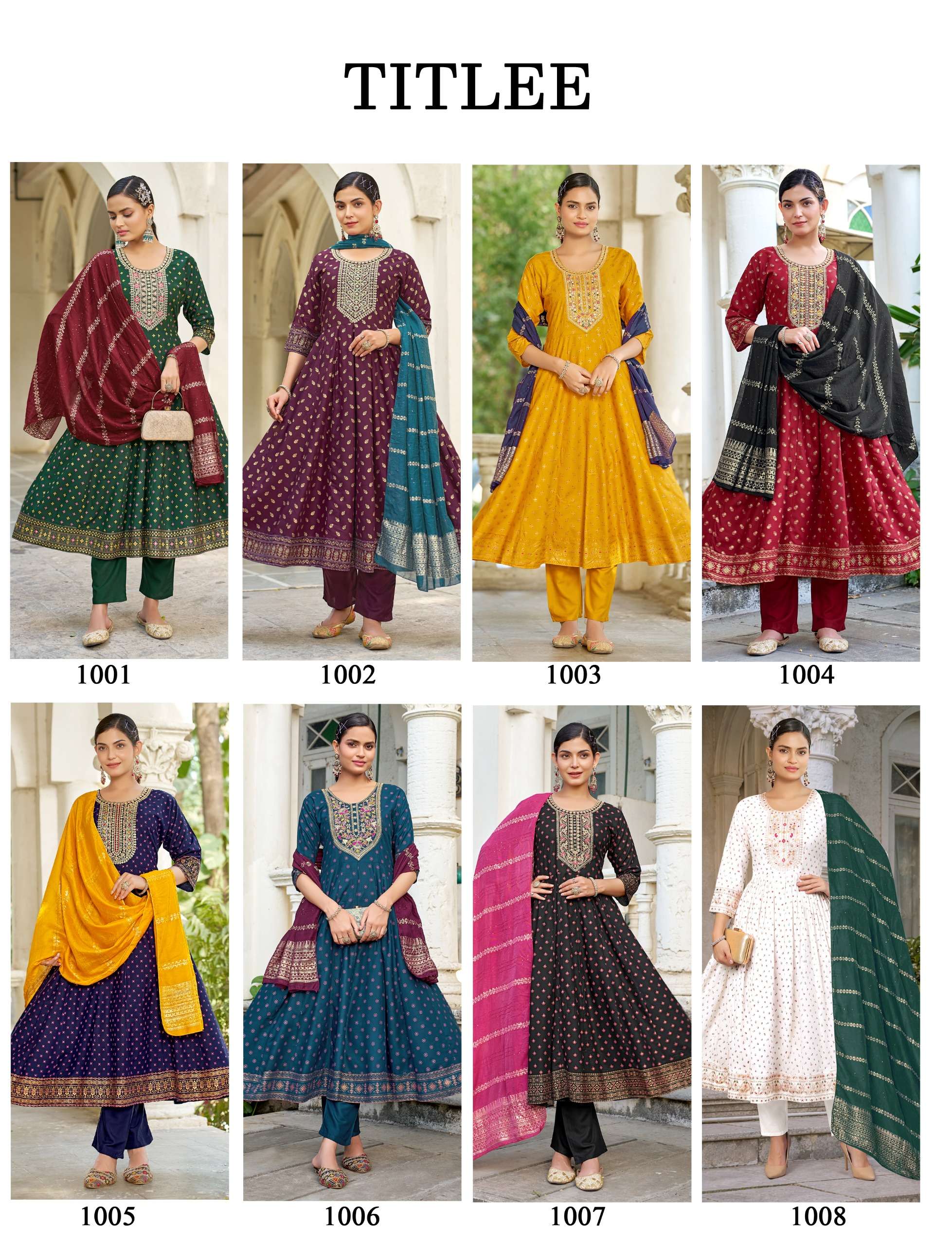 MUKESH TITLEE RAYON WITH HEAVY SEQUENCE EMBROIDERY DESIGNER WORK LADIES 3PCS SET COLLECTION 