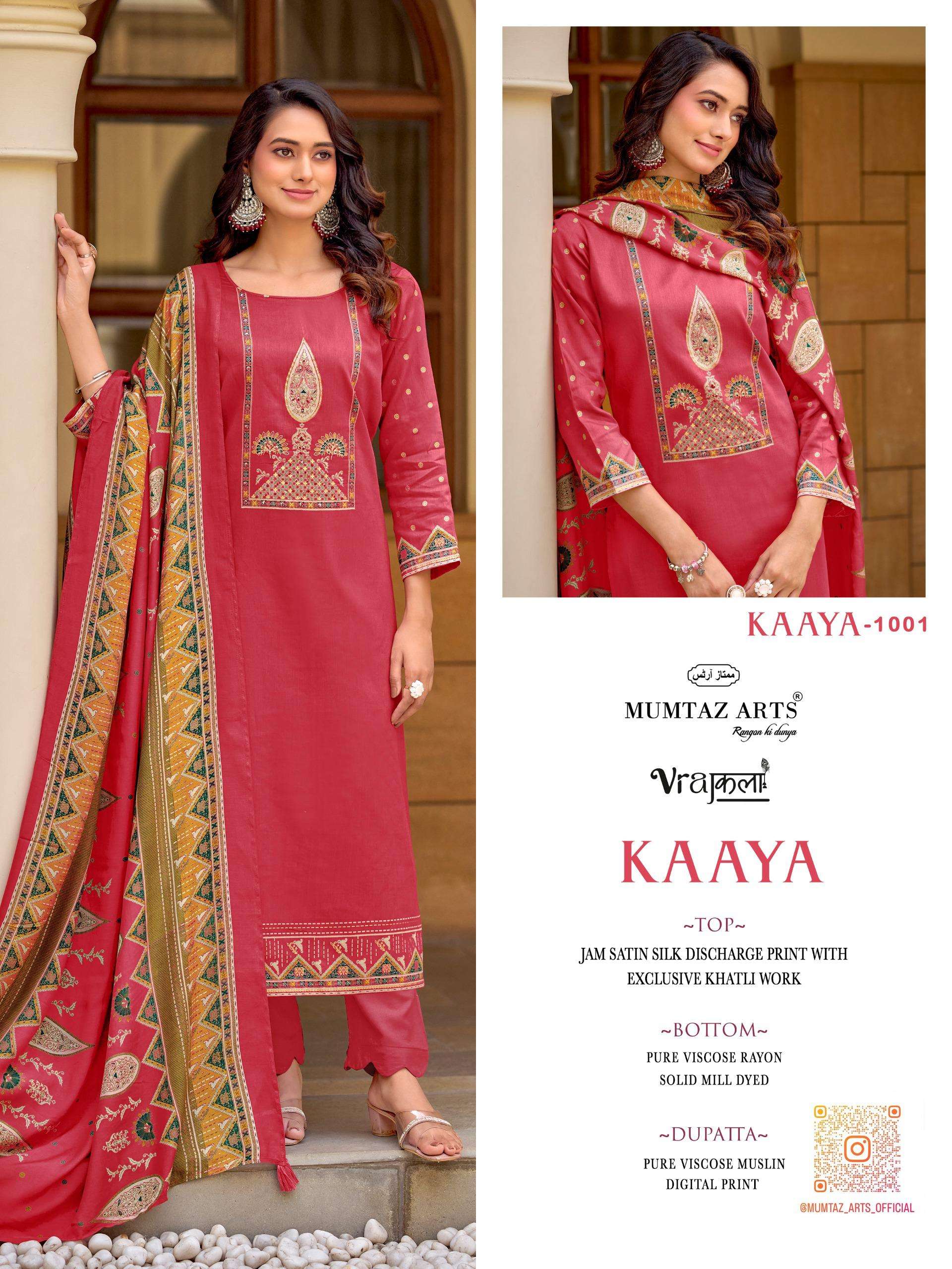 MUMTAZ ARTS KAAYA JAM COTTON DIGITAL PRINT WITH HEAVY WORK SUIT