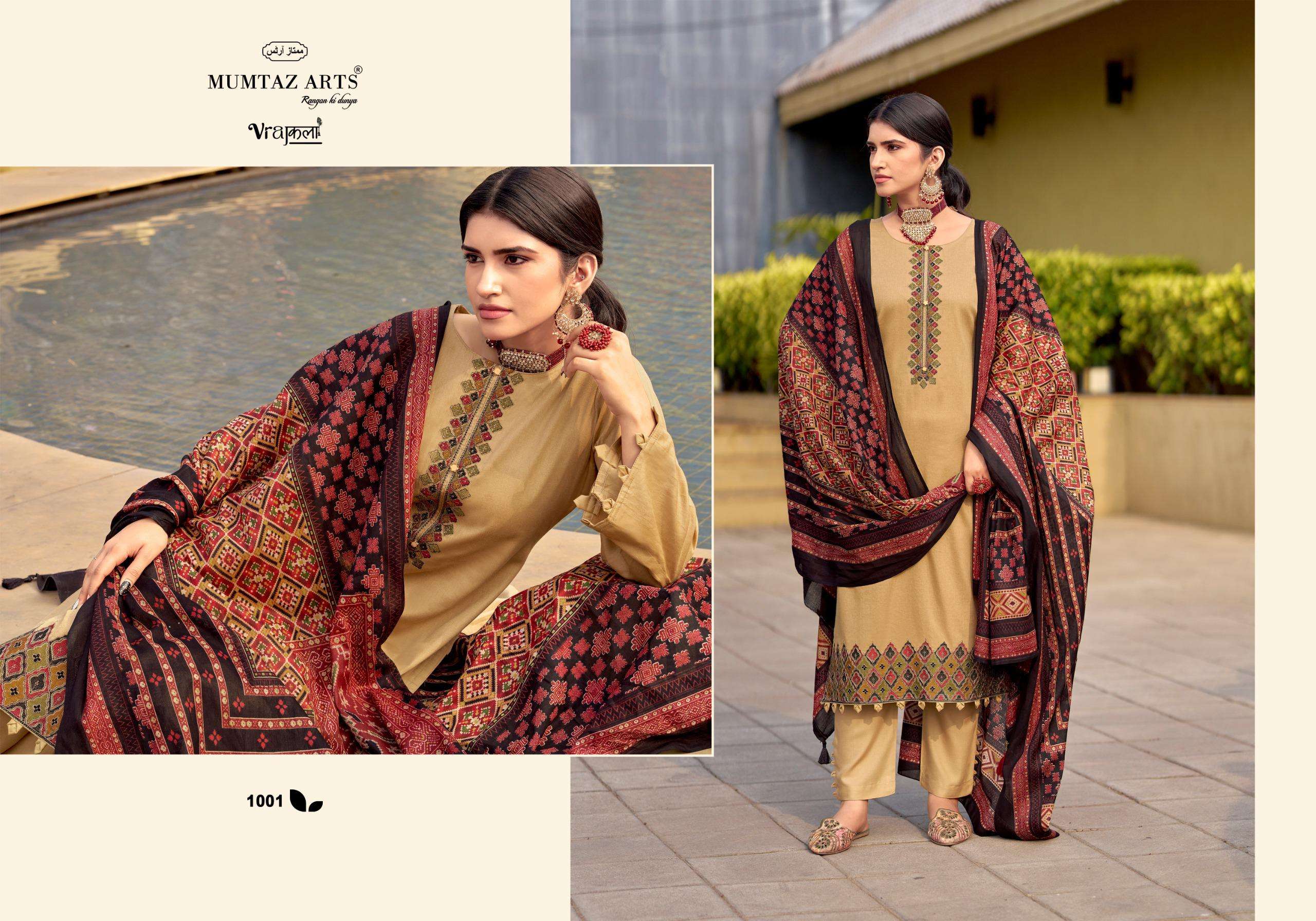 MUMTAZ ARTS PATOLA VISCOSE DIGITAL PRINT WITH EMBROIDERY WORK SUITS 