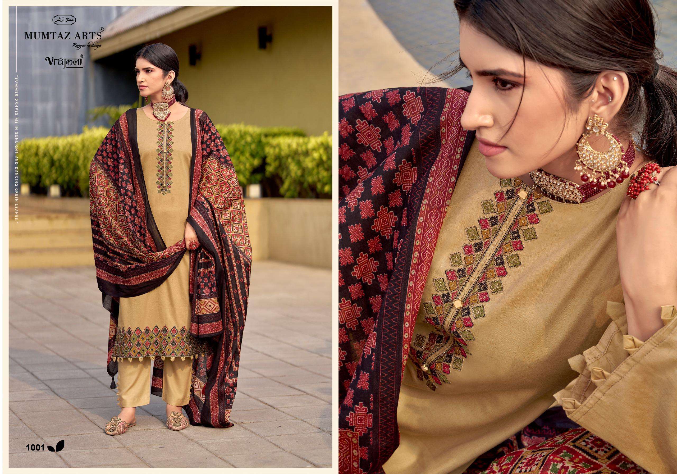 MUMTAZ ARTS PATOLA VISCOSE DIGITAL PRINT WITH EMBROIDERY WORK SUITS 