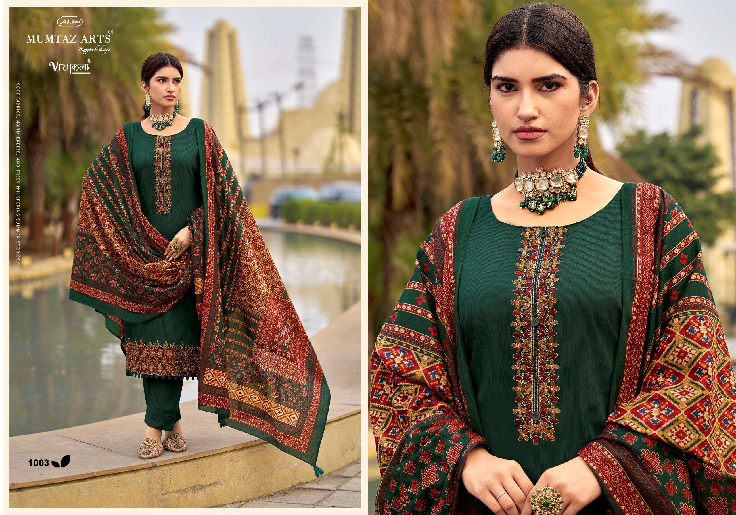 MUMTAZ ARTS PATOLA VISCOSE DIGITAL PRINT WITH EMBROIDERY WORK SUITS 