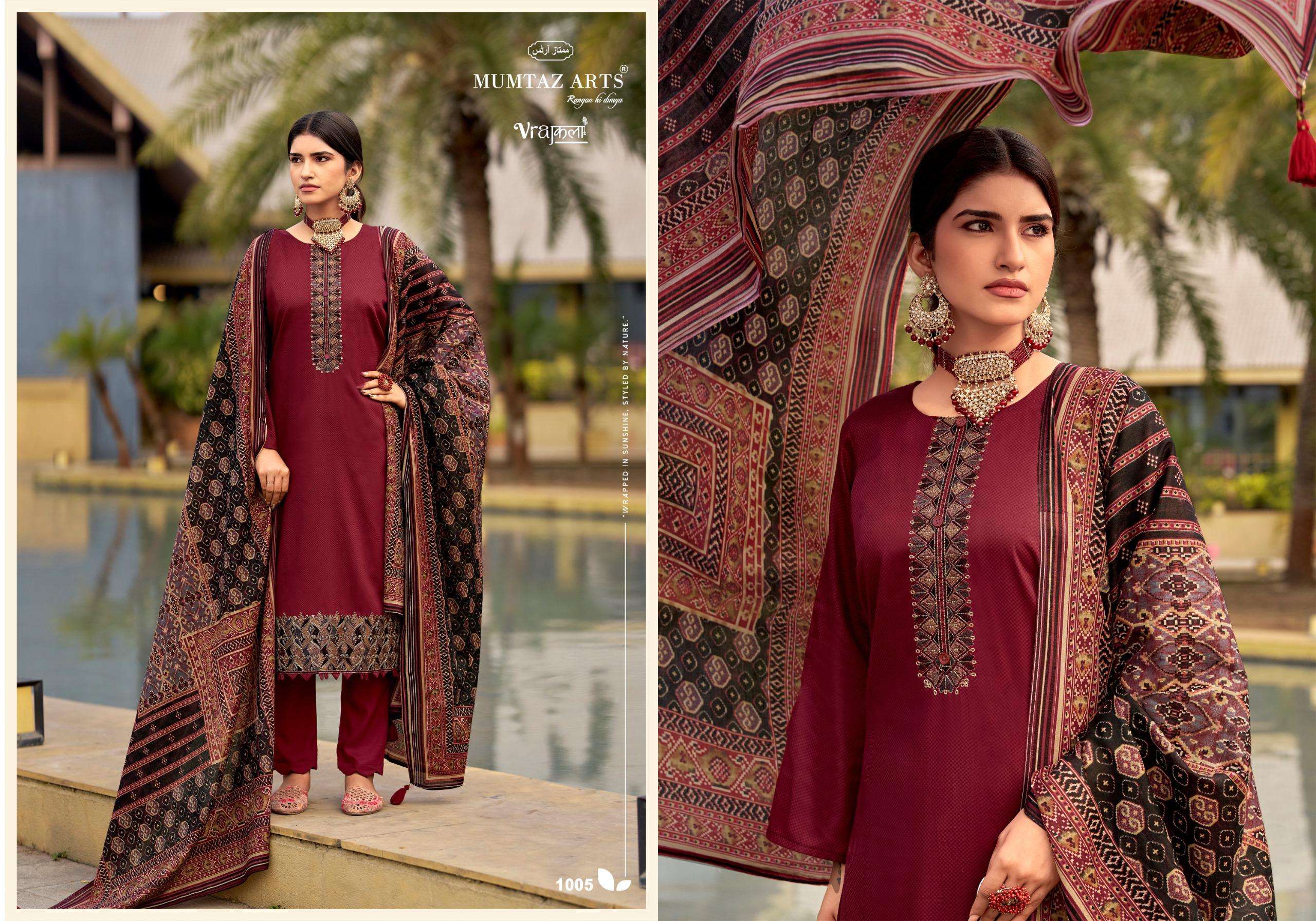 MUMTAZ ARTS PATOLA VISCOSE DIGITAL PRINT WITH EMBROIDERY WORK SUITS 