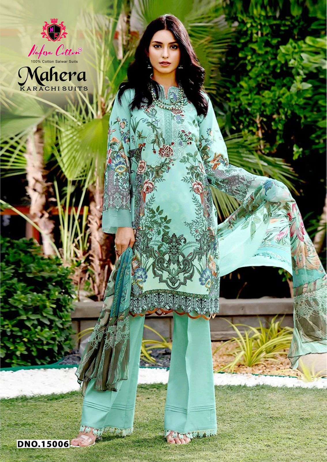 NAFISA COTTON MAHERA KARACHI SUITS VOL 15 COTTON DIGITAL PRINTS SALWAR SUIT	
