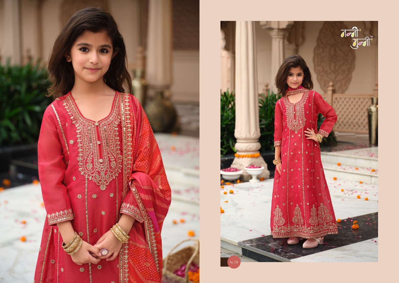 NANNI MUNNI ROYAL KIDS SIMER FABRIC HEAVY DESIGNER PARTY WEAR LADIES SUIT