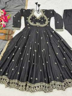 ND 5059 SILK DESIGNER PARTY WEAR ANARKALI GOWN STYLE DRESS