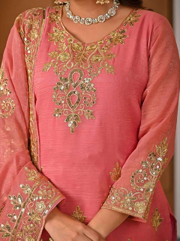 ND 5060 SILK DESIGNER PARTY WEAR LADIES SHARARA SUIT