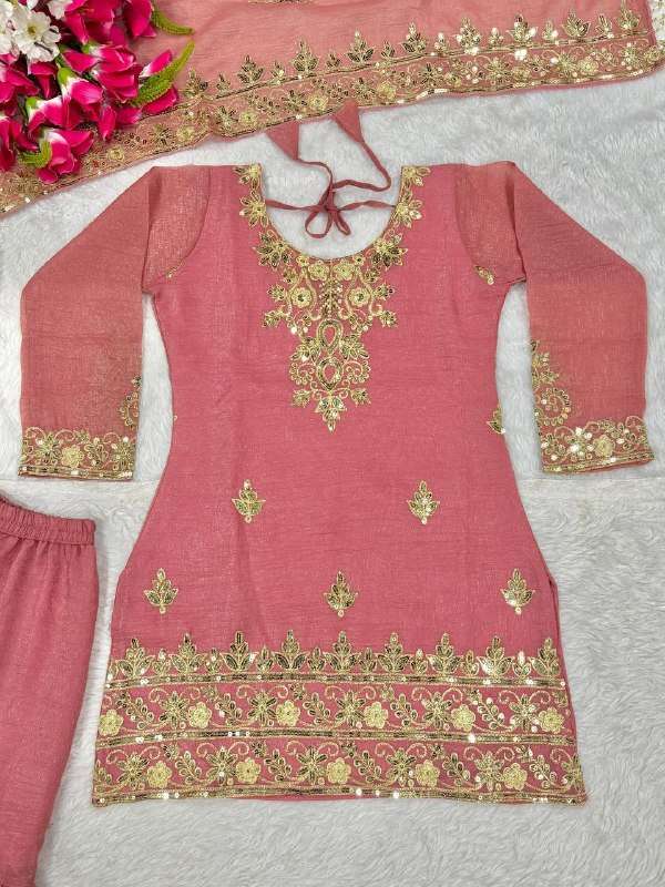 ND 5060 SILK DESIGNER PARTY WEAR LADIES SHARARA SUIT