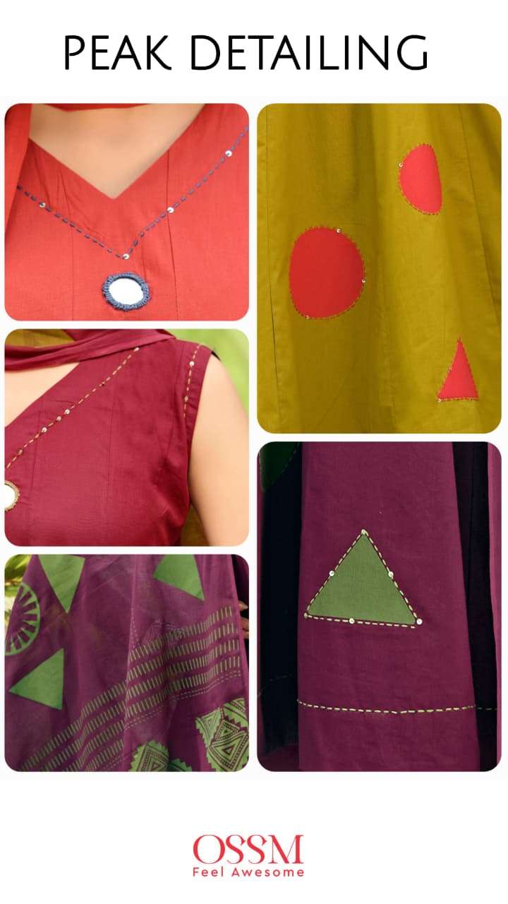 OSSM MAHIYA VOL 2 COTTON FANCY ANARKALI STYLE LADIES 3PCS SET COLLECTION 