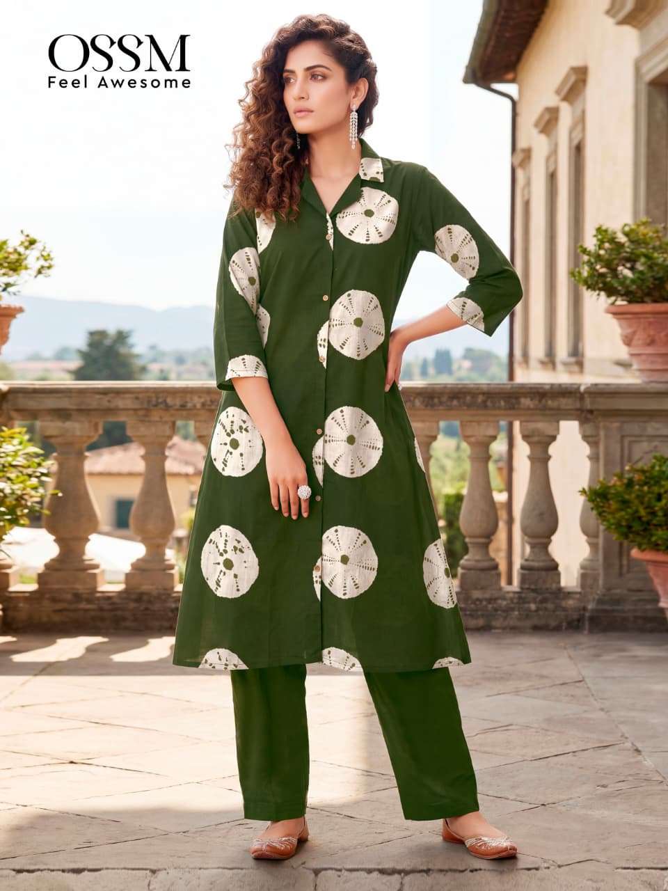 OSSM ROSY VOL 3 COTTON PRINT A LINE STYLE KURTI WITH BOTTOM PAIR 