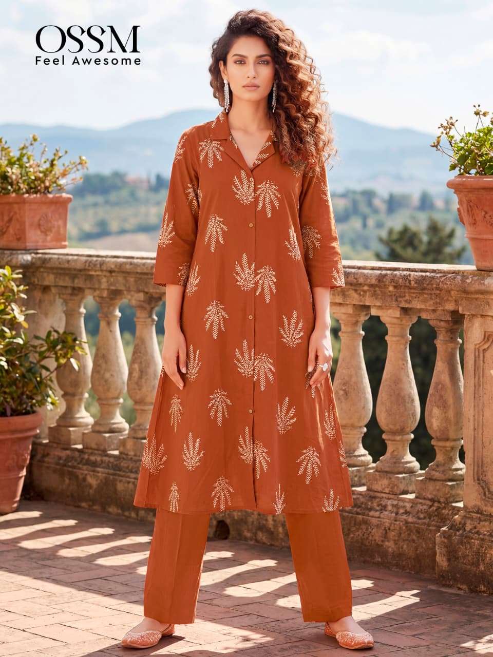 OSSM ROSY VOL 3 COTTON PRINT A LINE STYLE KURTI WITH BOTTOM PAIR 