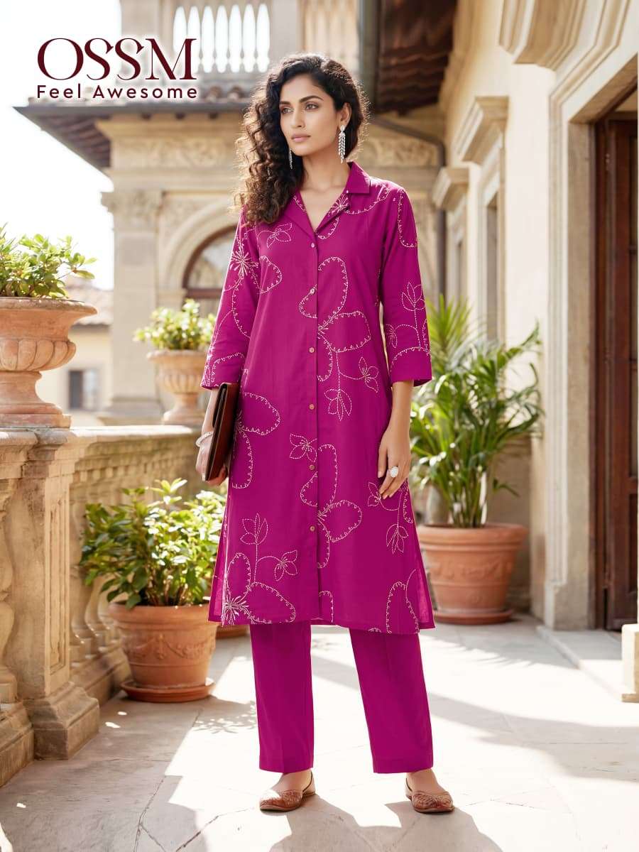 OSSM ROSY VOL 3 COTTON PRINT A LINE STYLE KURTI WITH BOTTOM PAIR 
