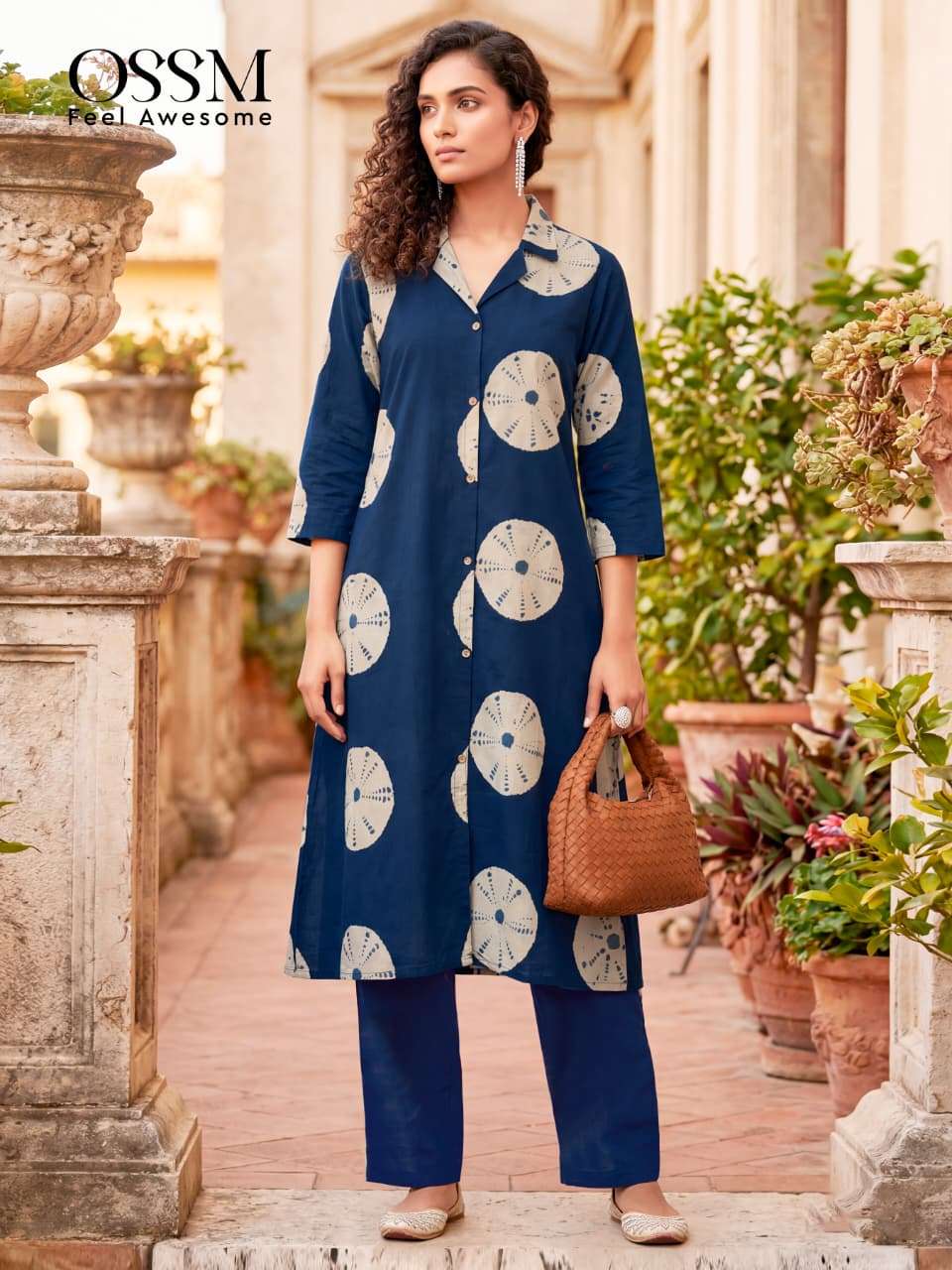 OSSM ROSY VOL 3 COTTON PRINT A LINE STYLE KURTI WITH BOTTOM PAIR 