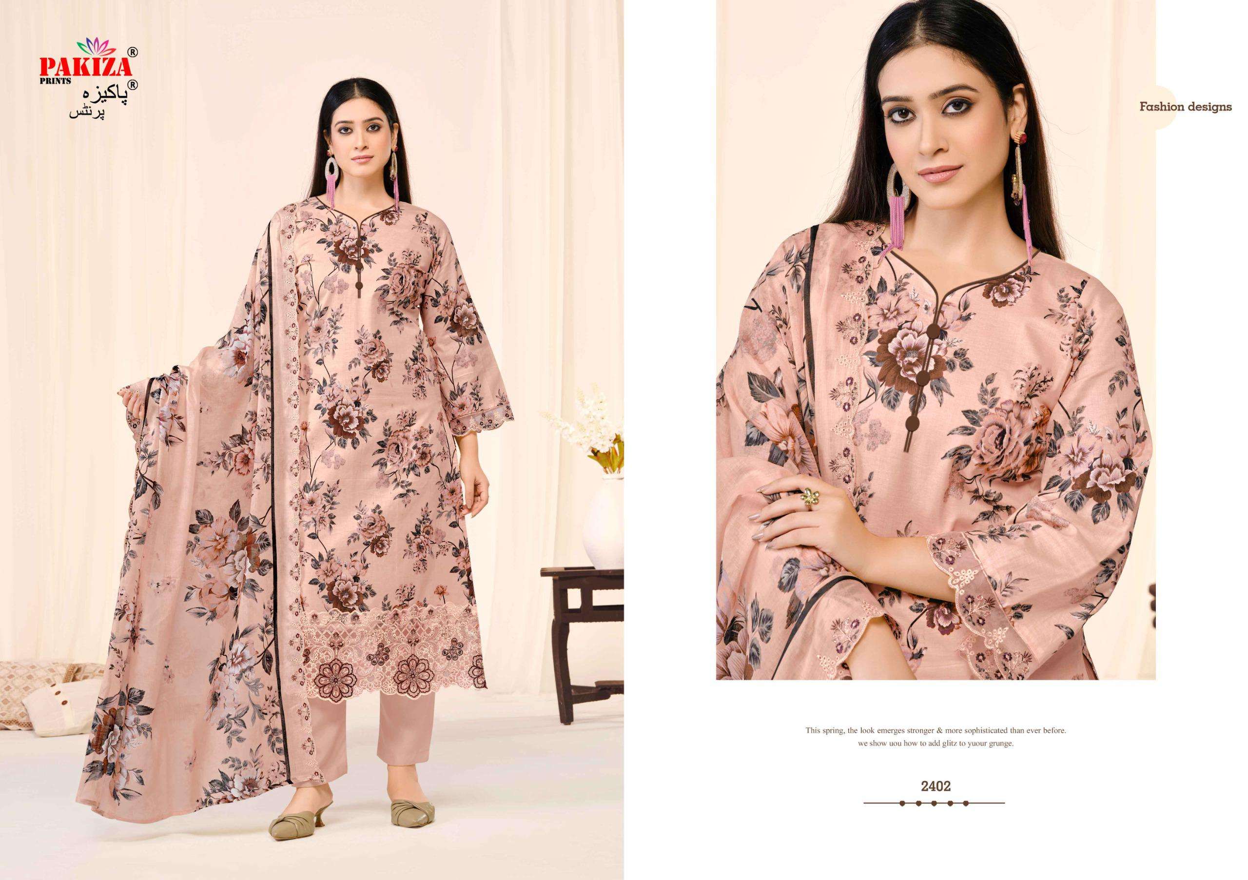 PAKIZA PRINTS ABU REHAN VOL 24 LAWN COTTON DIGITAL PRINT WITH FANCY WORK SUIT