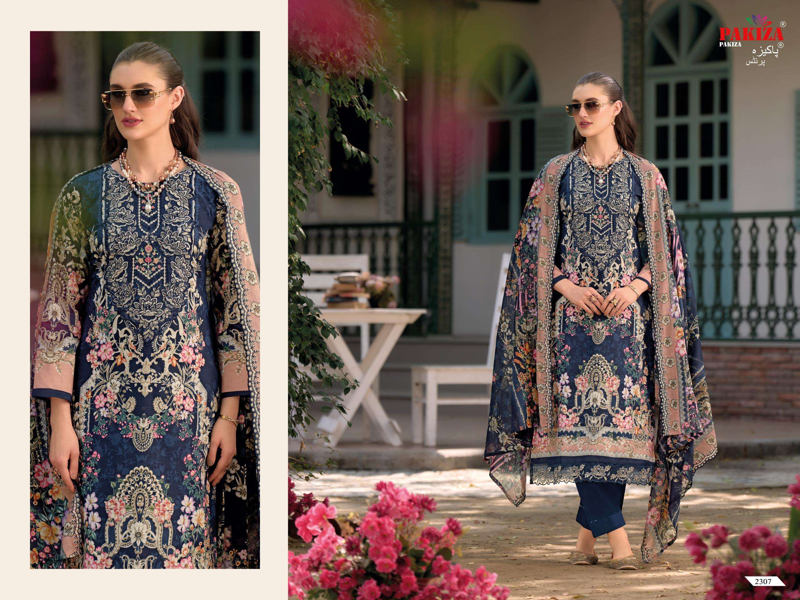 PAKIZA PRINTS HANIYA HIBA VOL 23 LAWN COTTON PRINT WITH FANCY EMBROIDERY WORK SUIT
